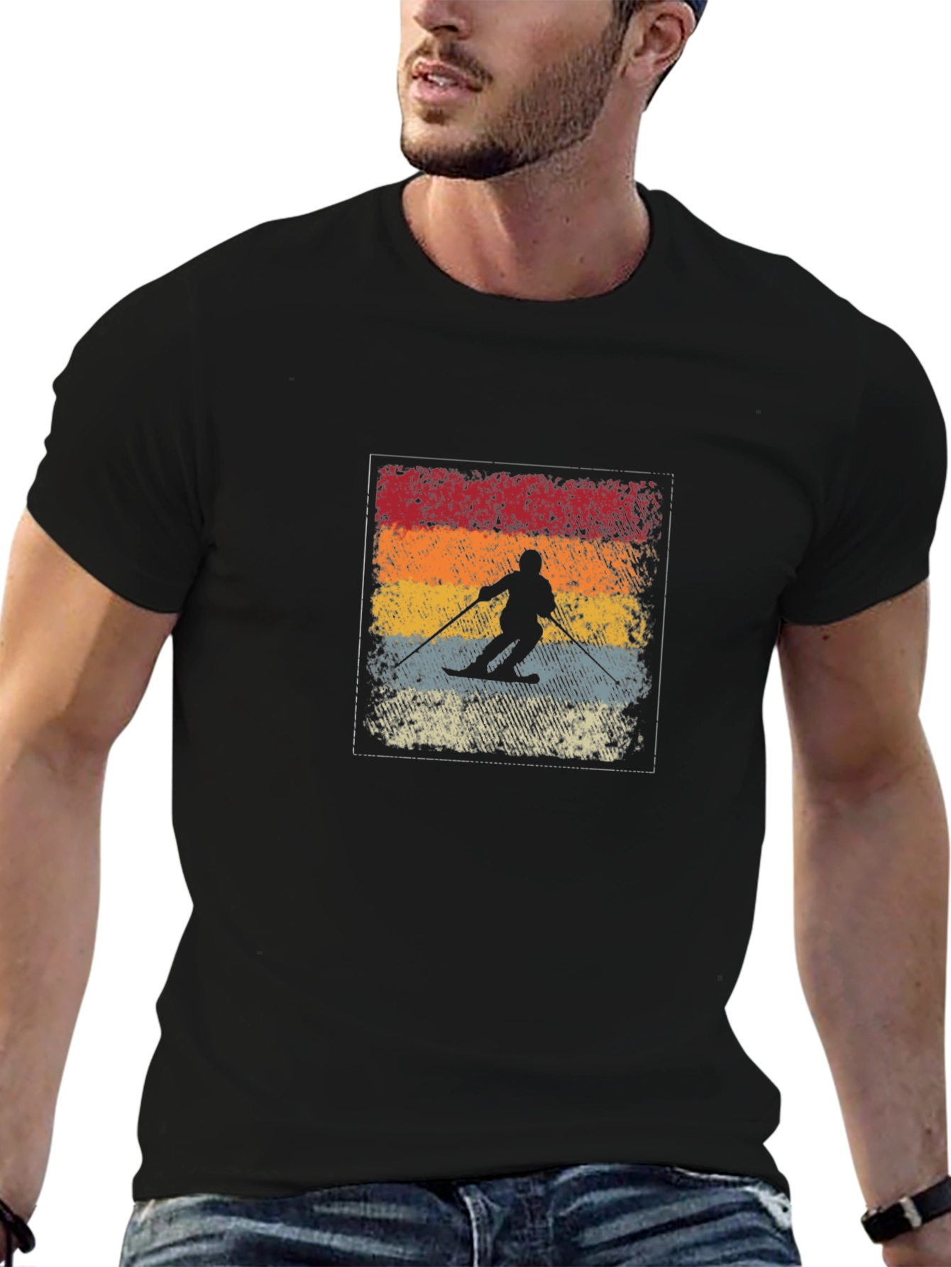 Retro Ski Silhouette Graphic Tee