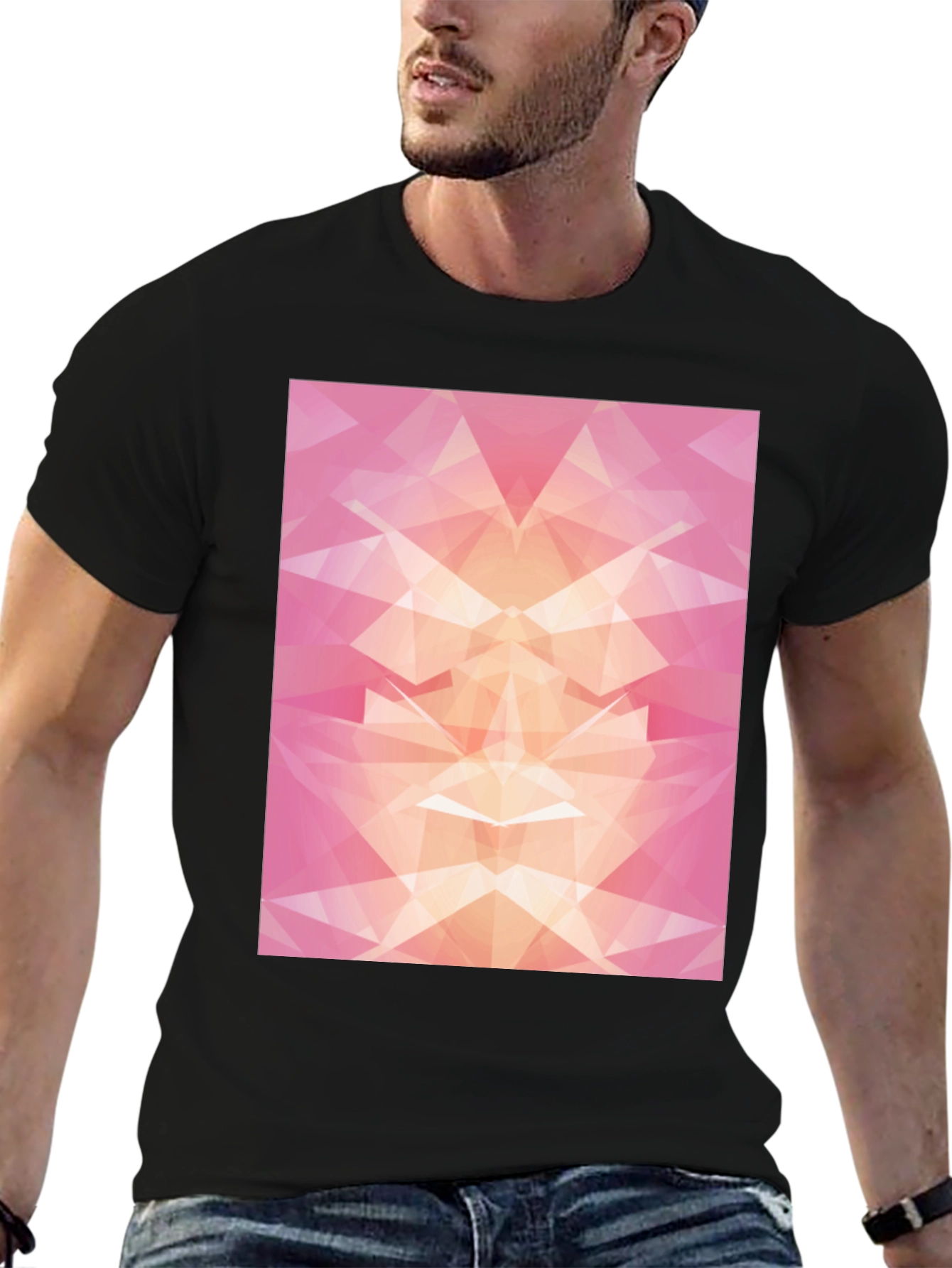 Geometric Abstract Black T-Shirt