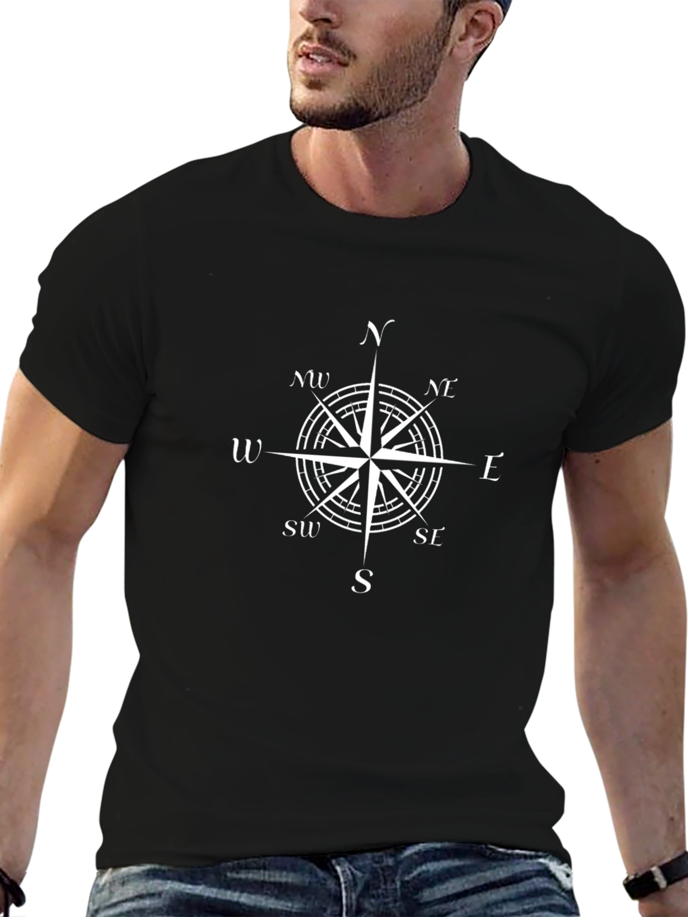Compass Rose Graphic T-Shirt - Stylish & Versatile