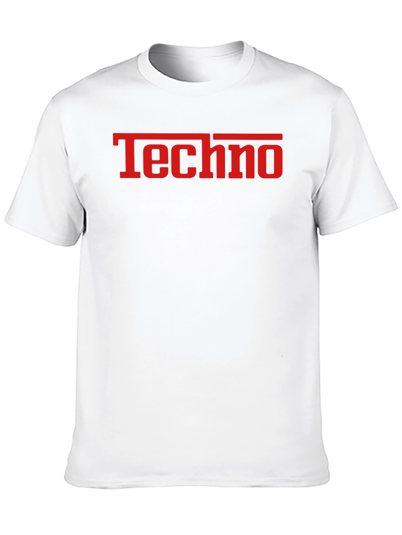 Techno T-Shirt - Bold Red Graphic on Black