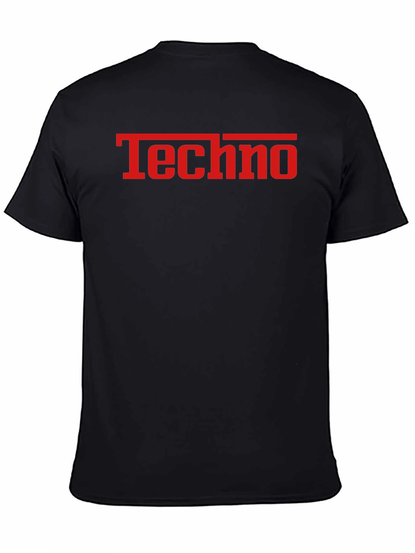 Techno T-Shirt - Bold Red Graphic on Black
