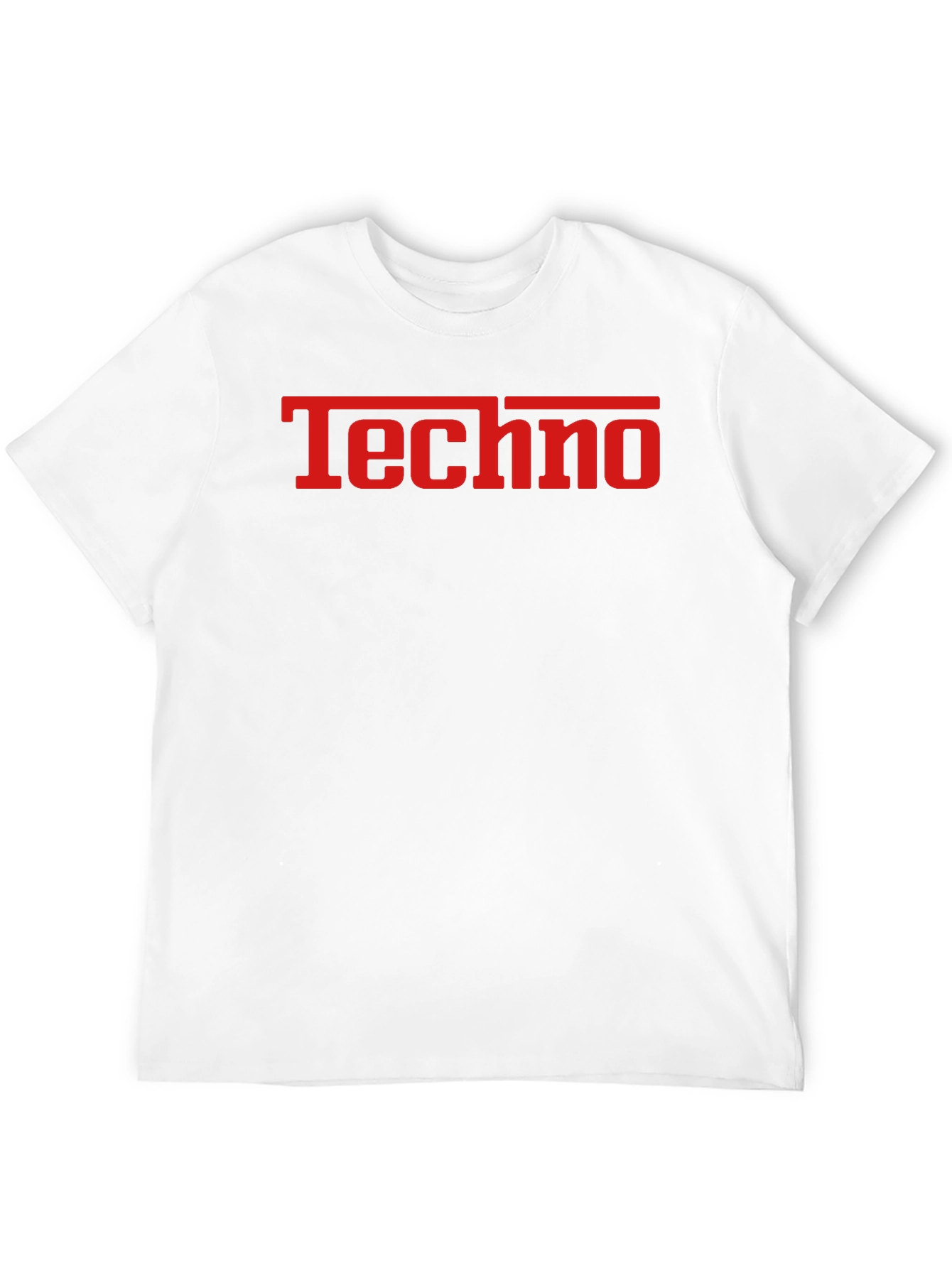 Techno T-Shirt - Bold Red Graphic on Black