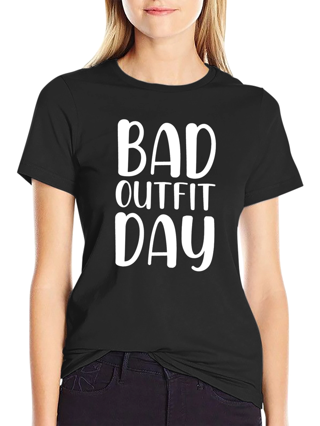 Bad Outfit Day Black Graphic T-Shirt
