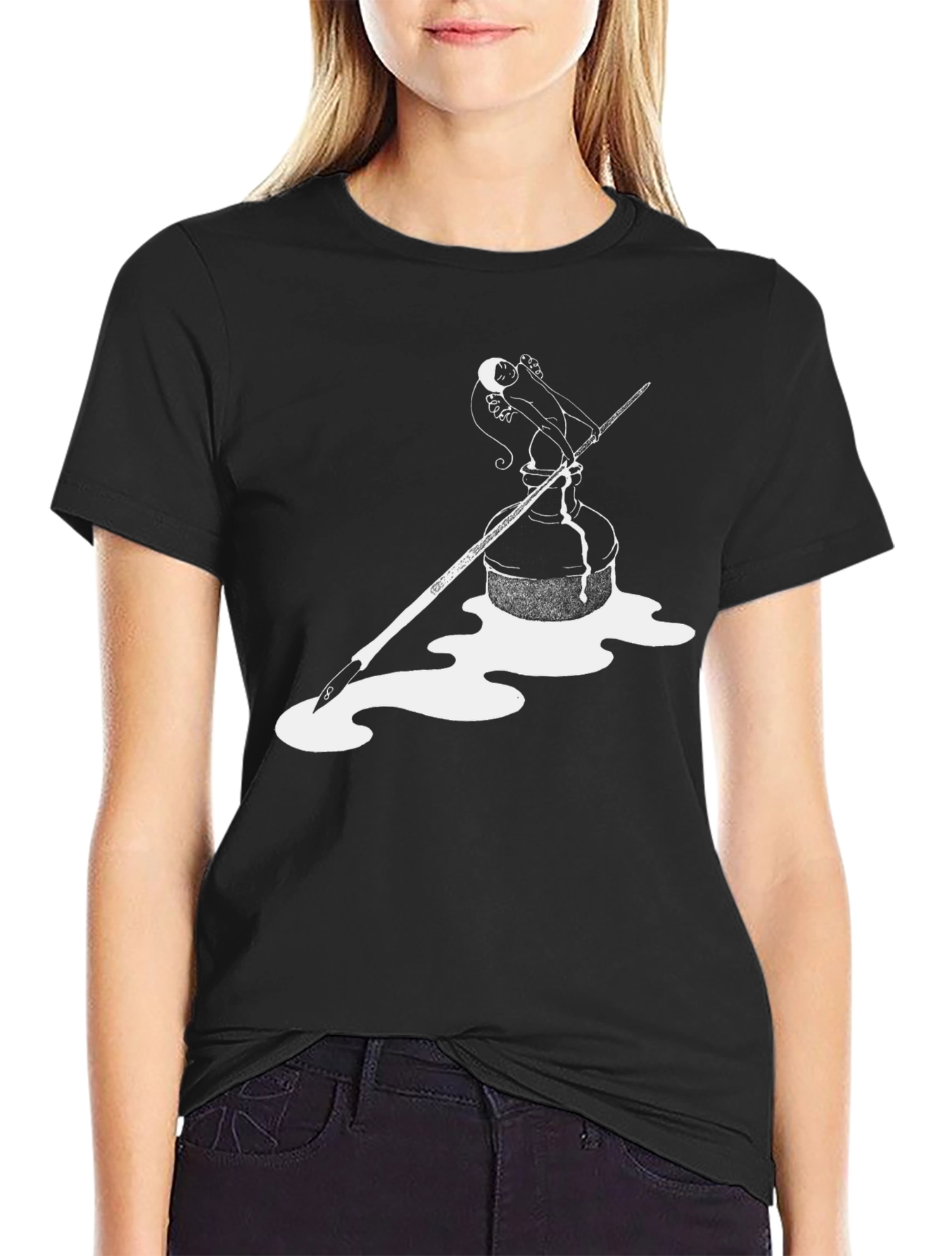 Artistic Inkwell Graphic Tee - Black