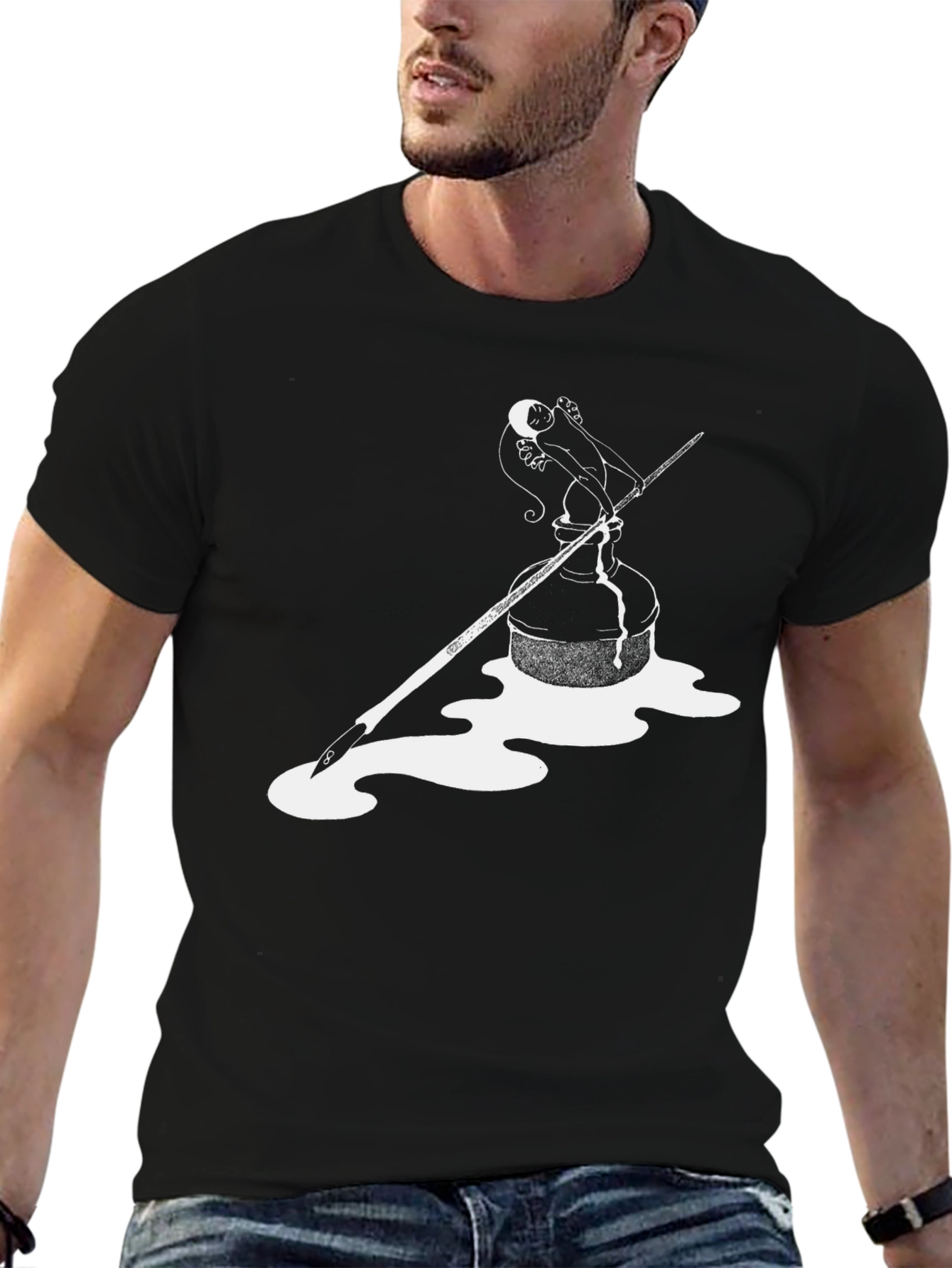 Artistic Inkwell Graphic Tee - Black