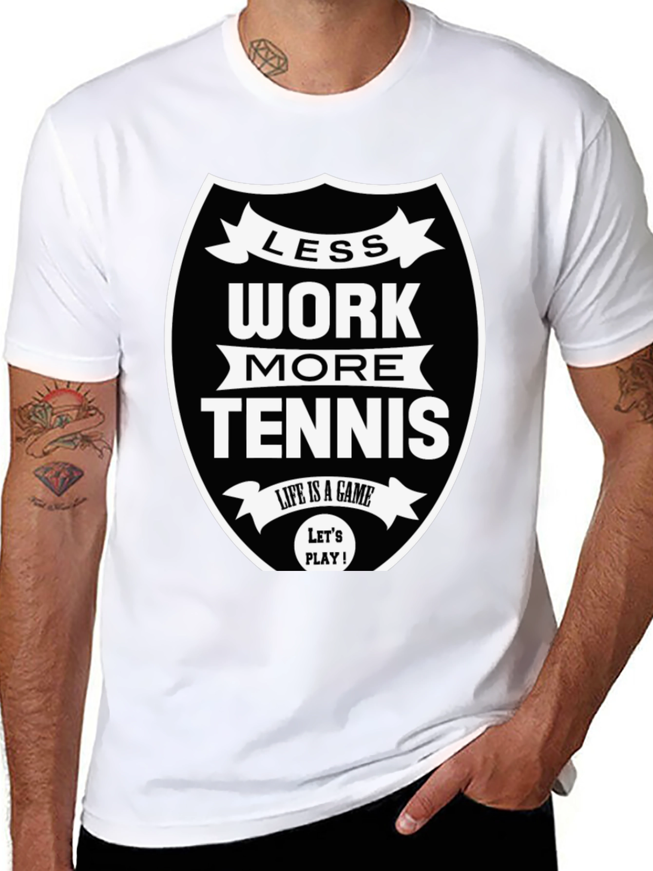 Less Work More Tennis Graphic Tee