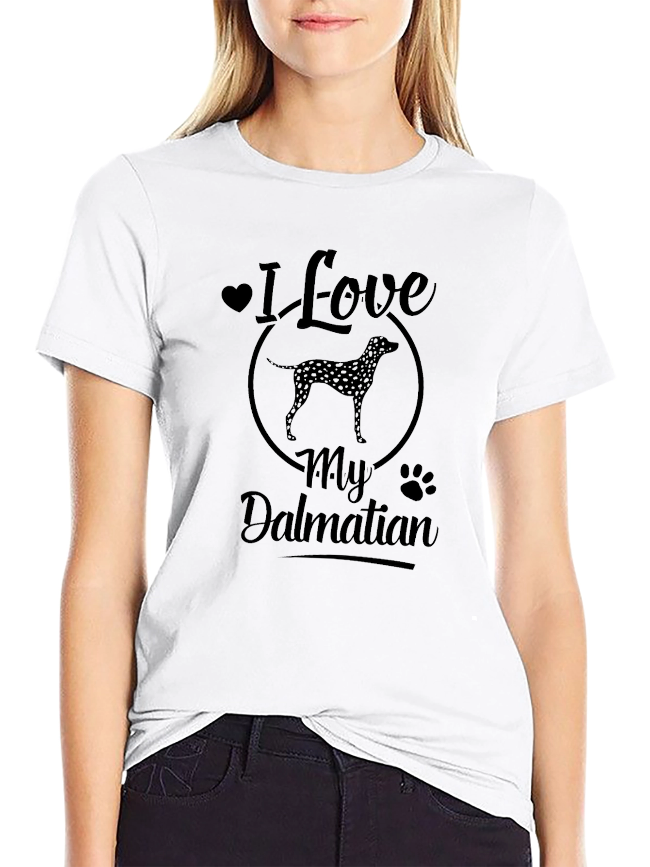 I Love My Dalmatian Black T-Shirt