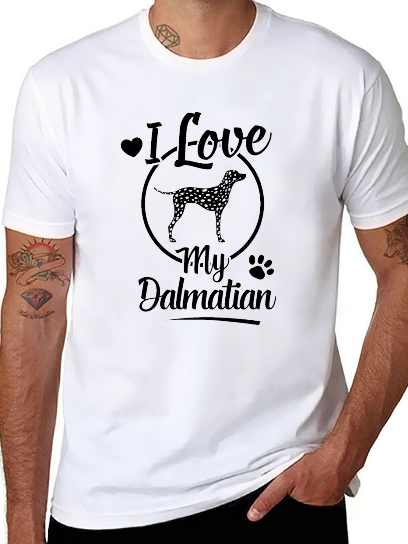 I Love My Dalmatian Black T-Shirt