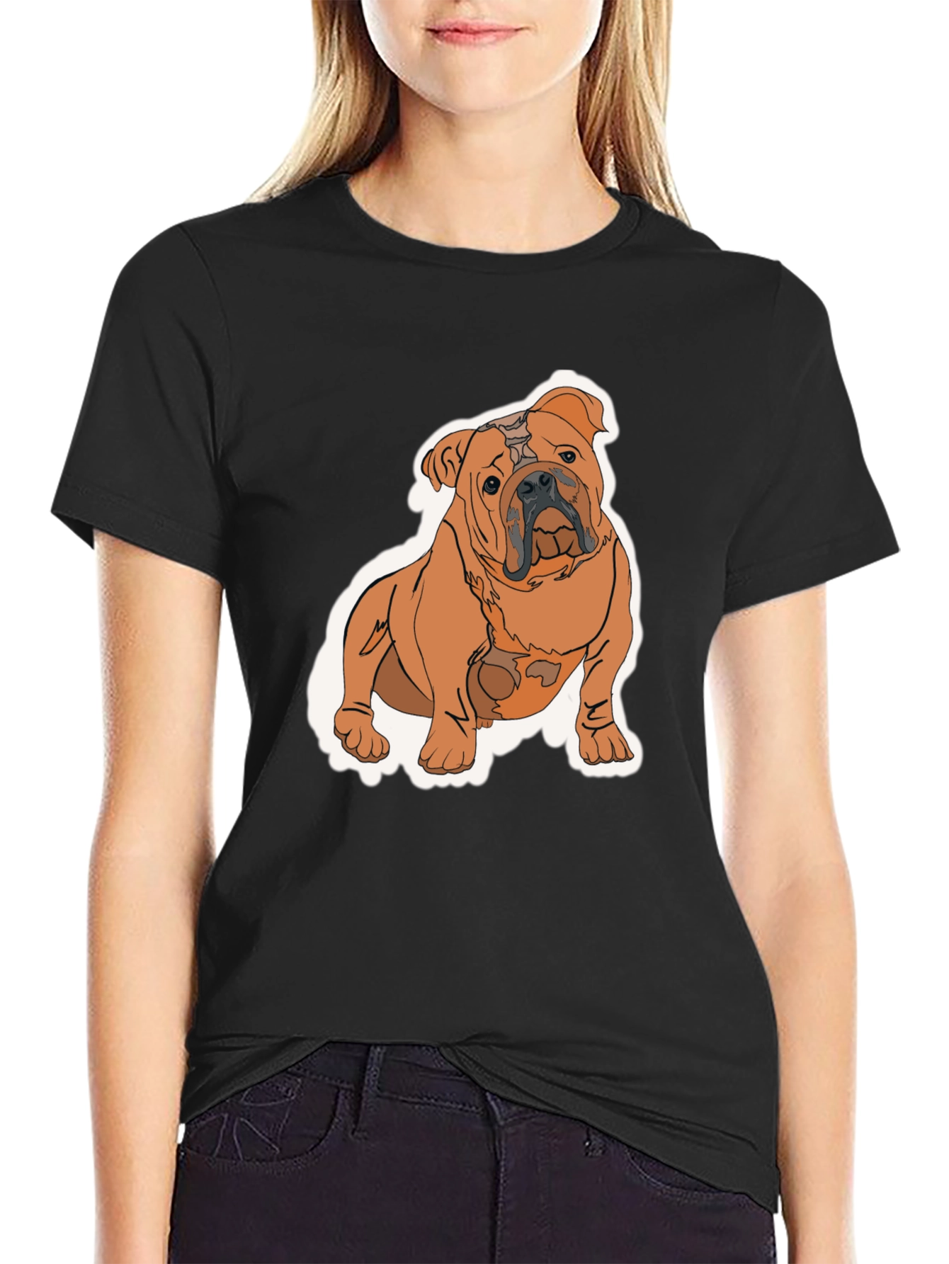 Bulldog Graphic T-Shirt - Black