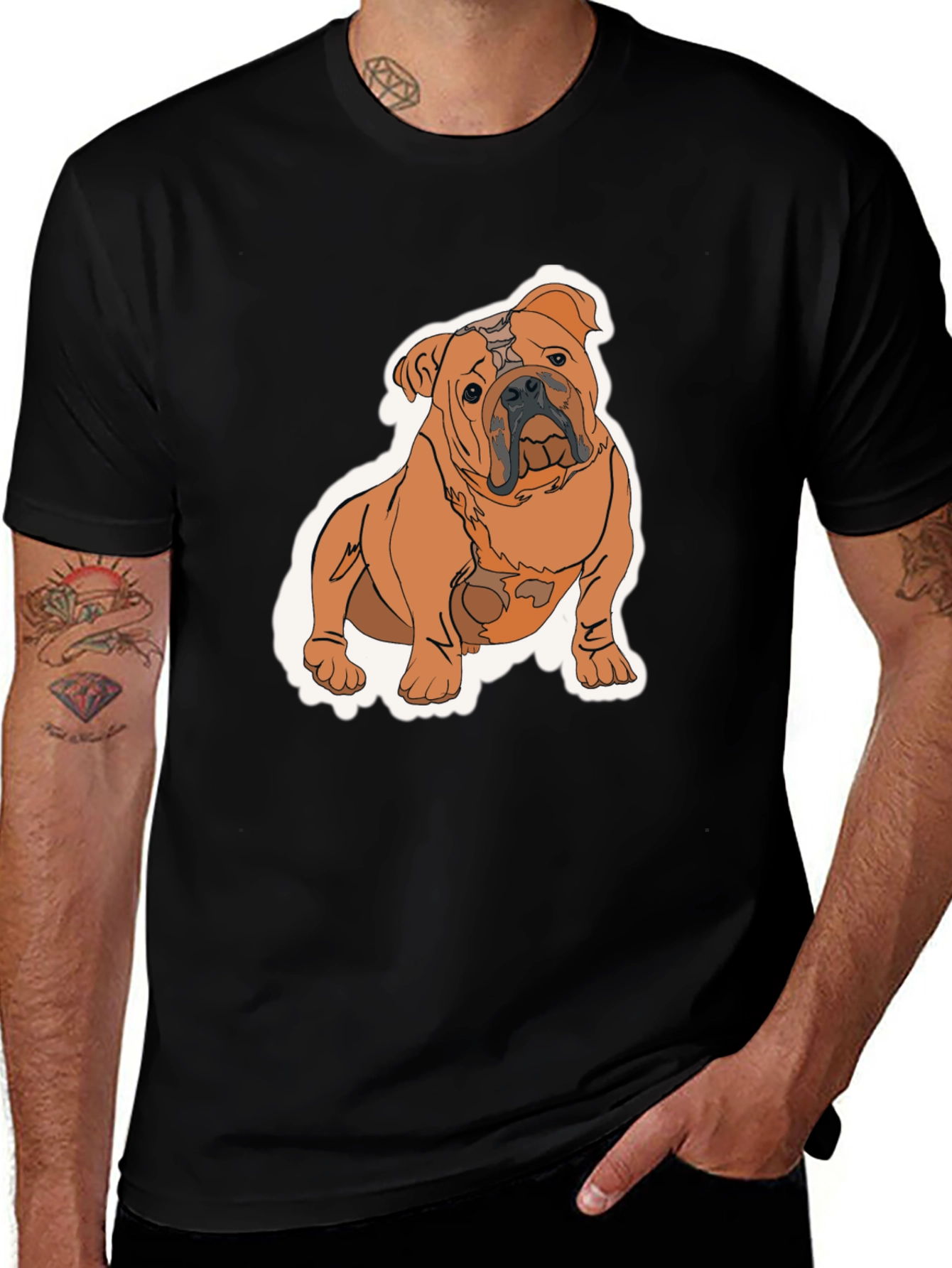 Bulldog Graphic T-Shirt - Black