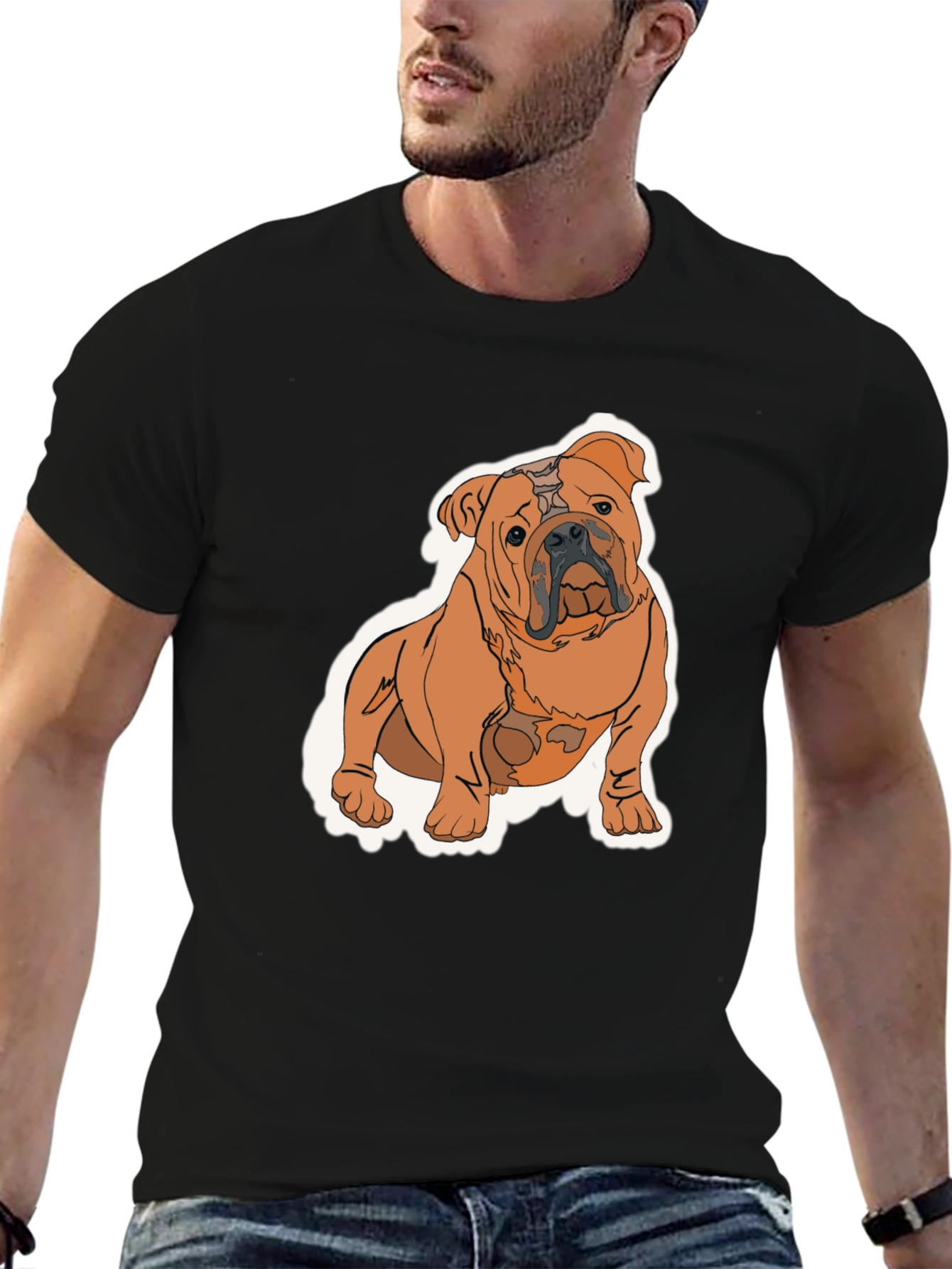Bulldog Graphic T-Shirt - Black