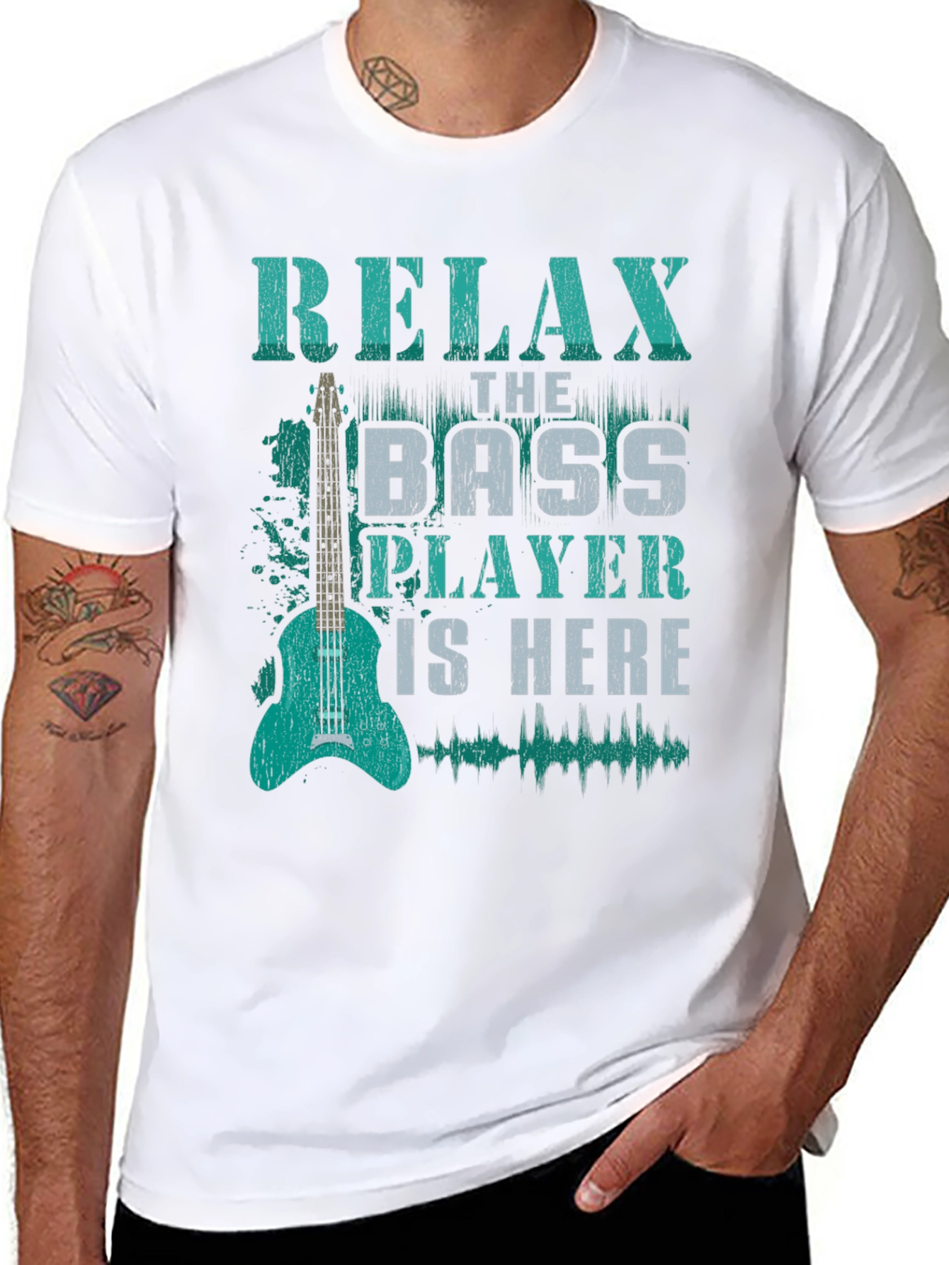 Relax Bass Player is Here - Novelty Graphic T-Shirt