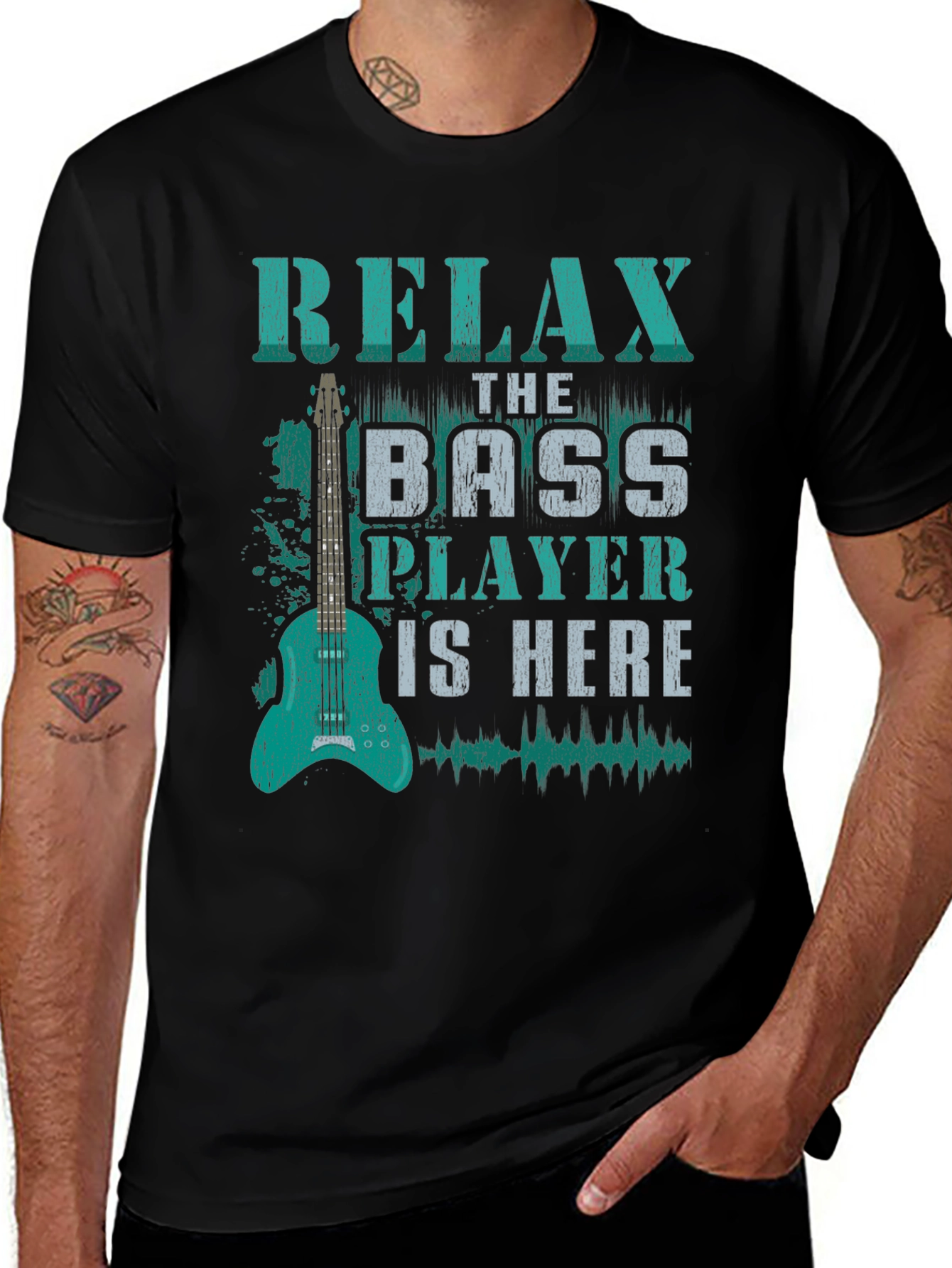 Relax Bass Player is Here - Novelty Graphic T-Shirt
