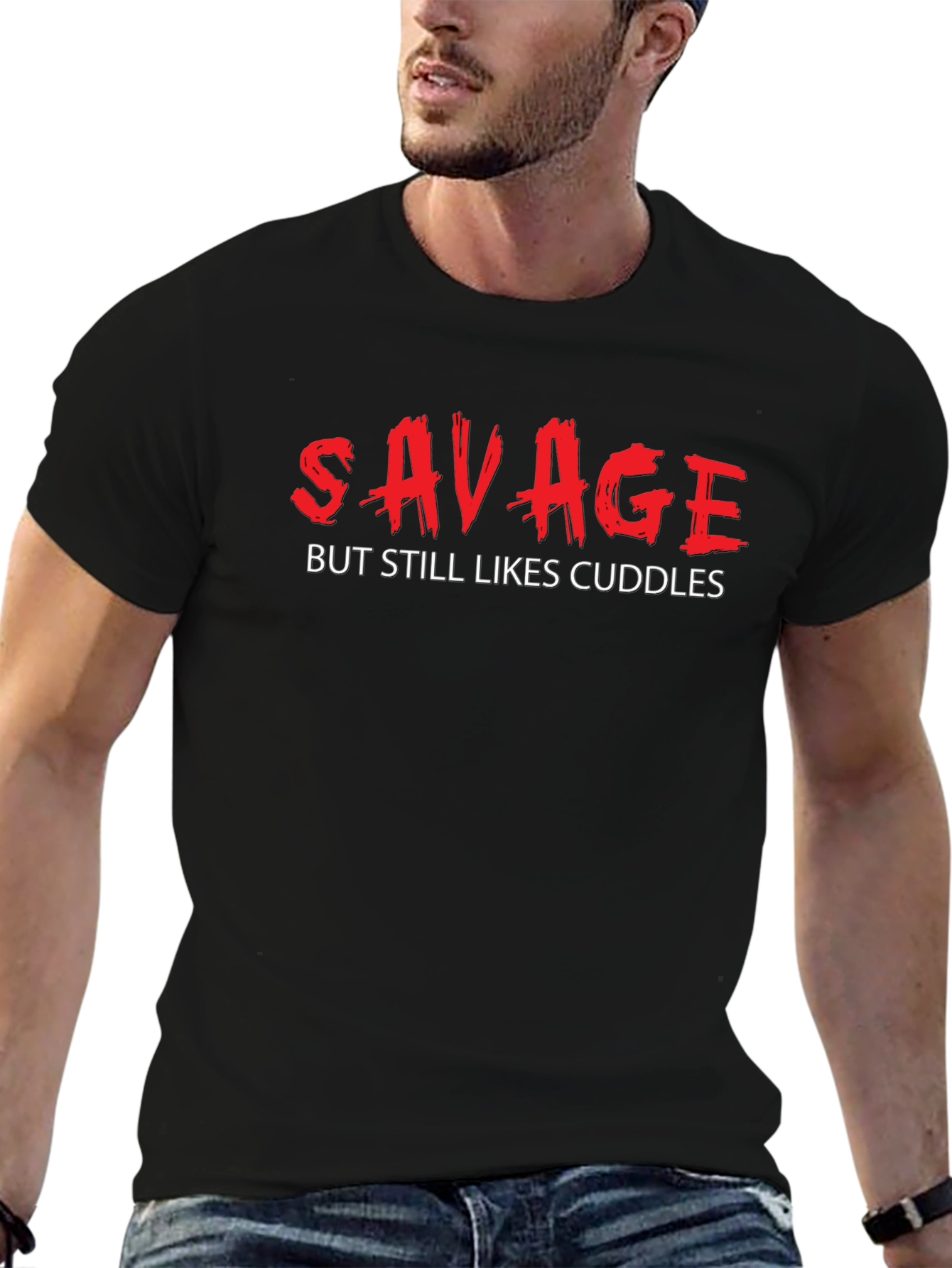 Savage Cuddles Graphic Tee - Black T-Shirt