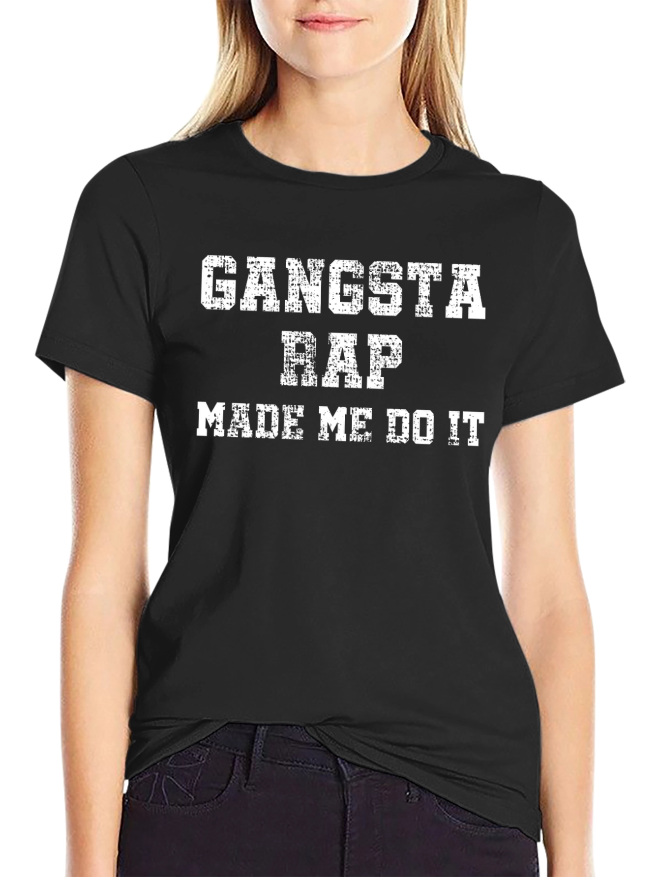 Gangsta Rap Made Me Do It Black T-Shirt