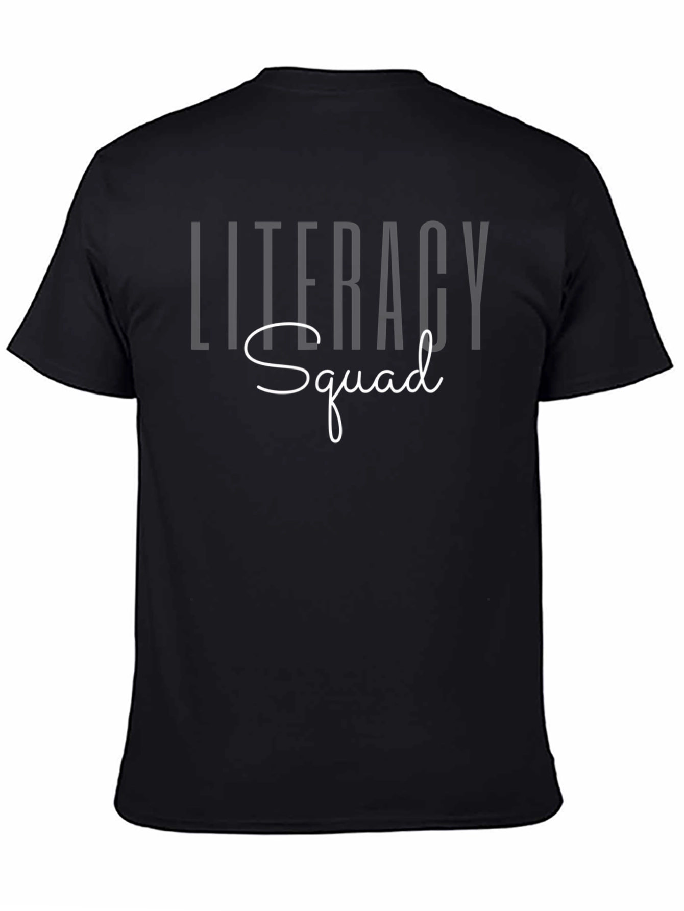 Literacy Squad Graphic Tee - Black Cotton T-Shirt