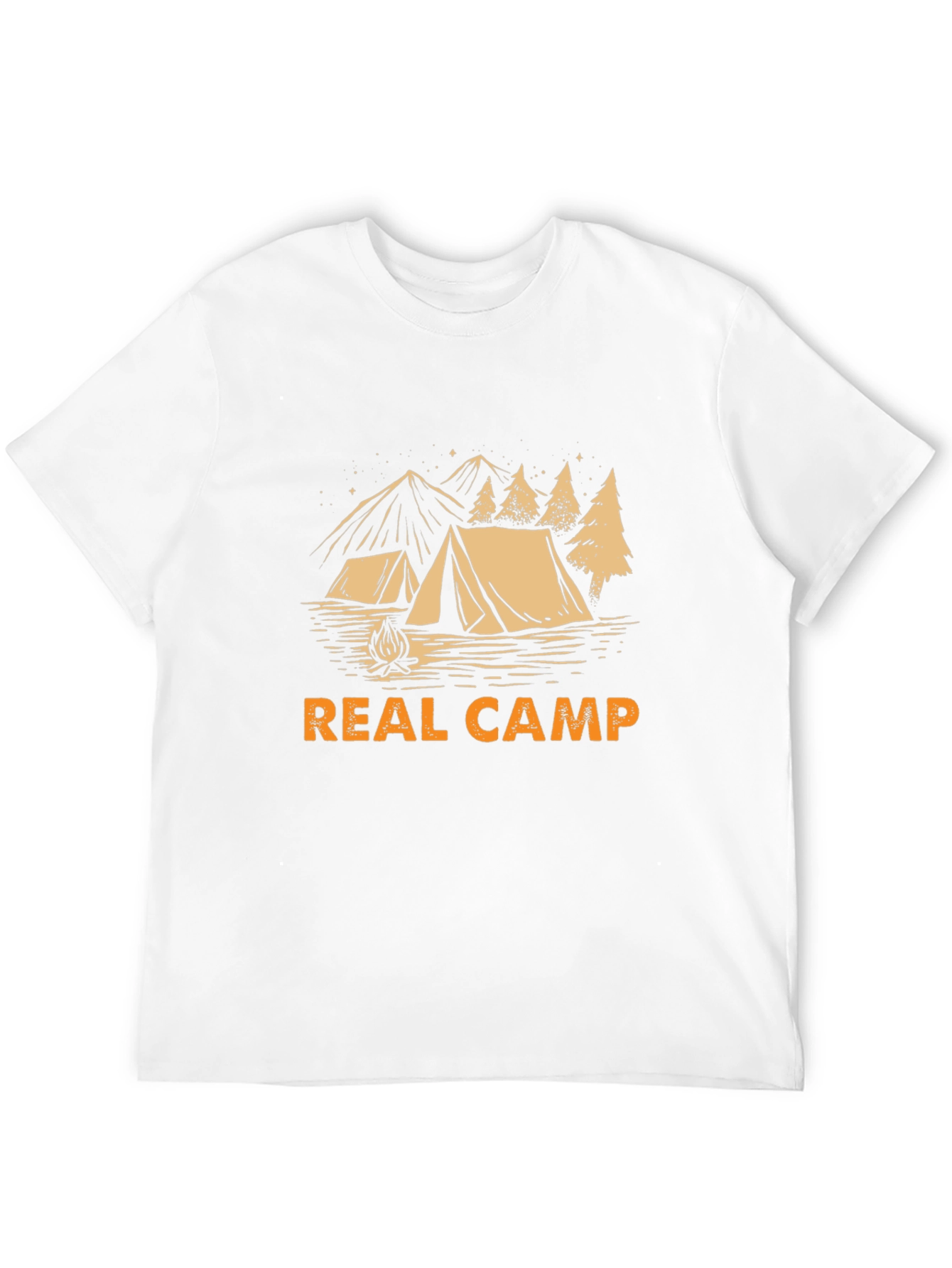 Real Camp Black T-Shirt - Camping Design