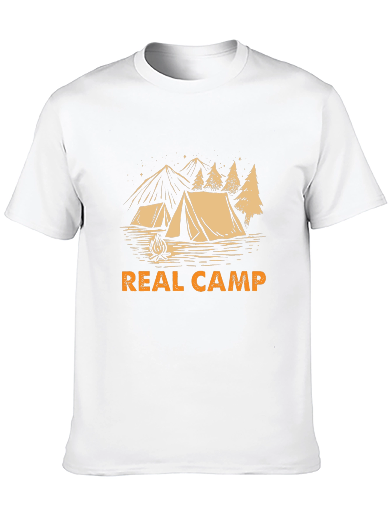 Real Camp Black T-Shirt - Camping Design