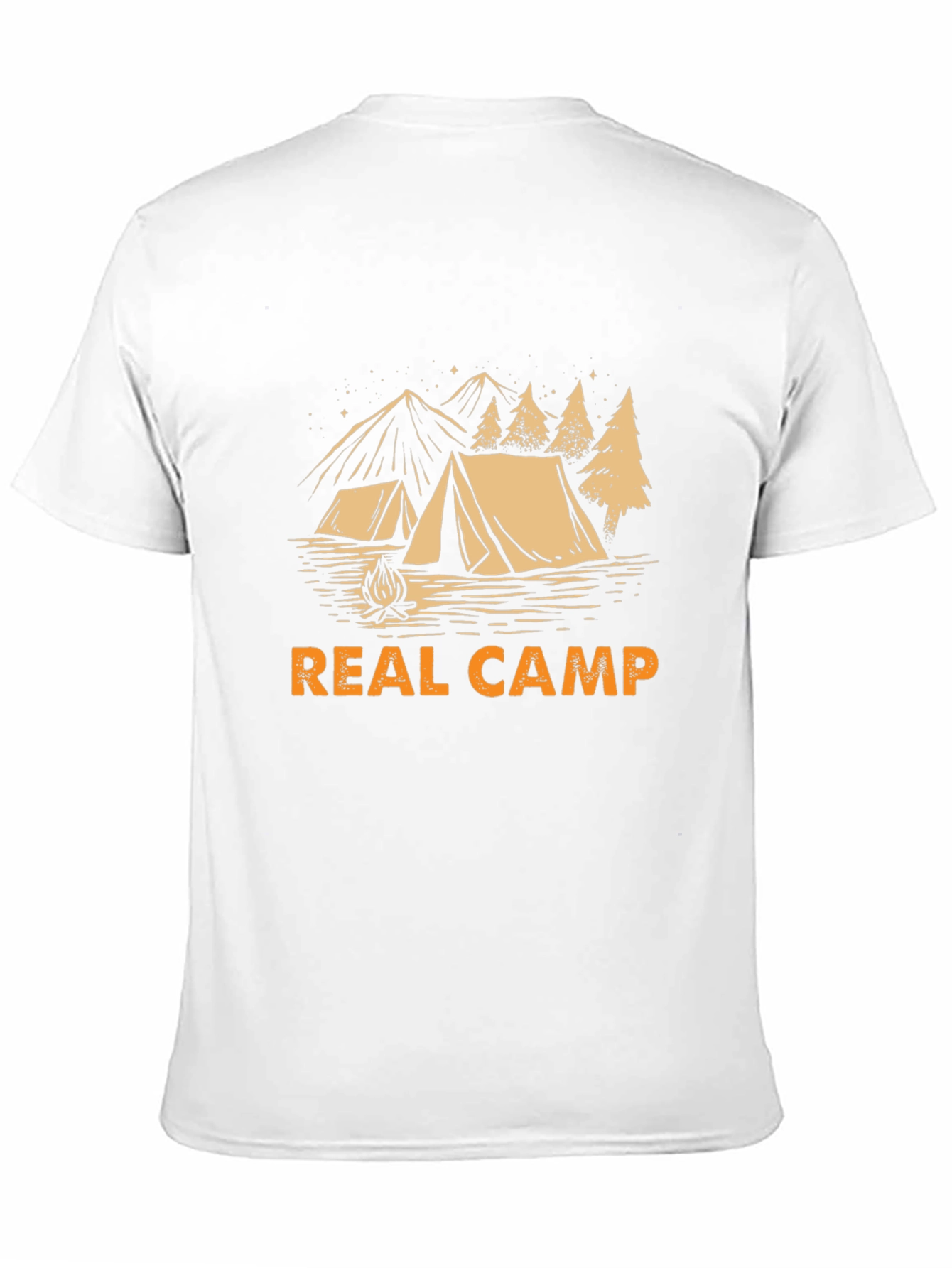 Real Camp Black T-Shirt - Camping Design