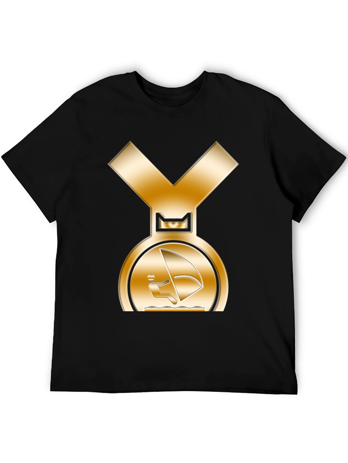 Golden Windsurfer Medal Graphic T-Shirt