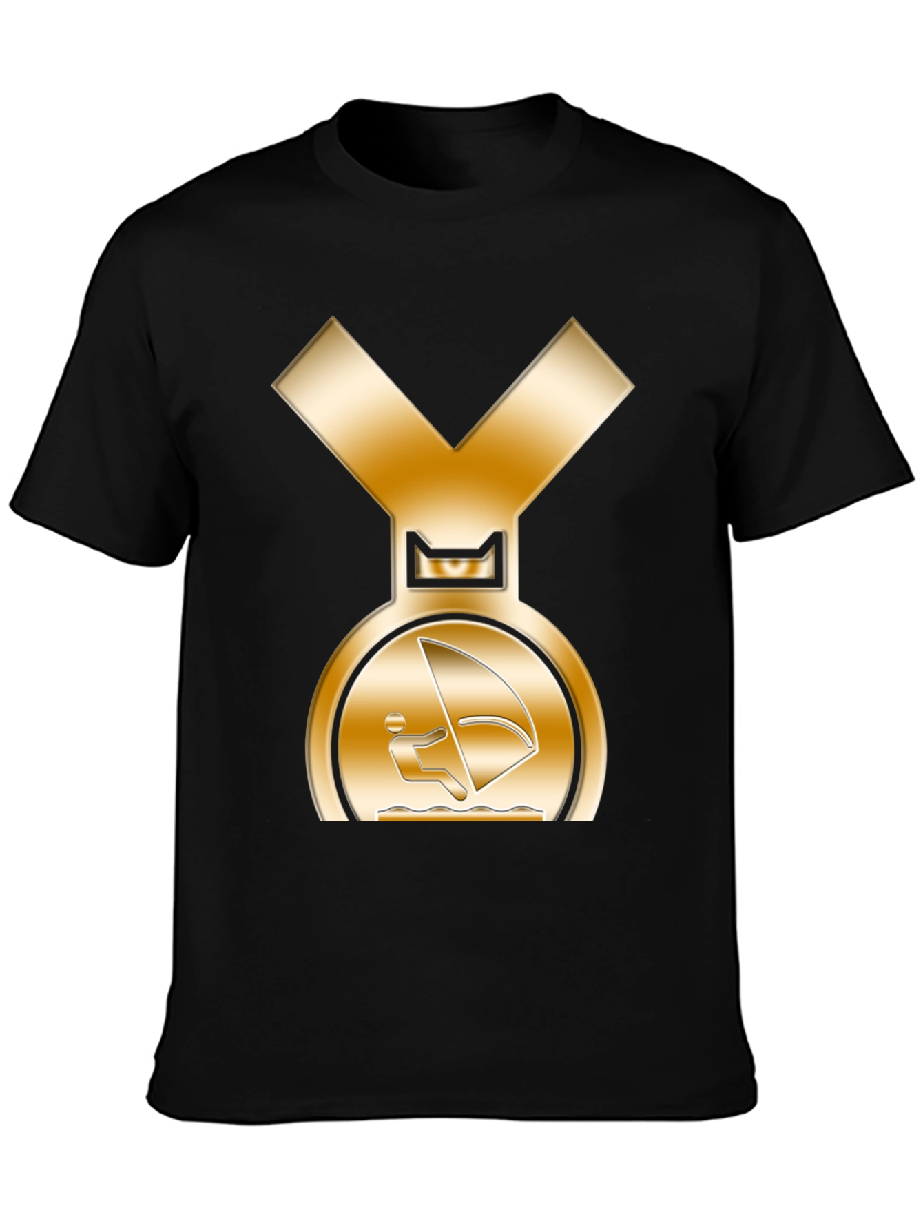 Golden Windsurfer Medal Graphic T-Shirt