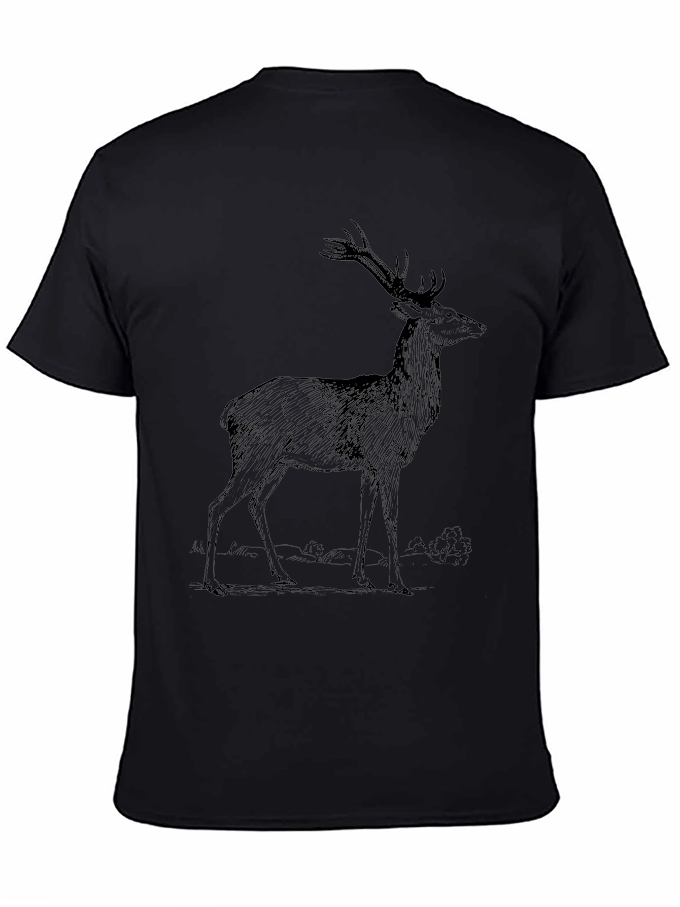 Deer Graphic Tee - Mens Black T-Shirt