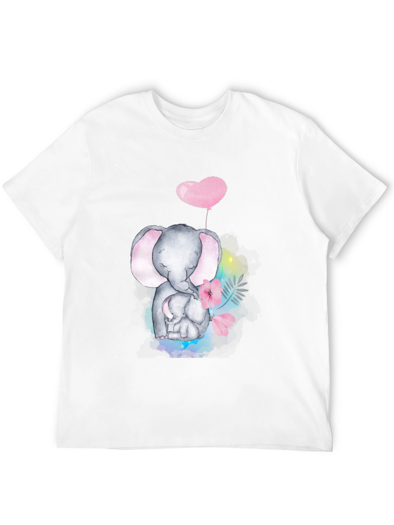 Elephant Mom & Baby T-Shirt - Heart Balloon