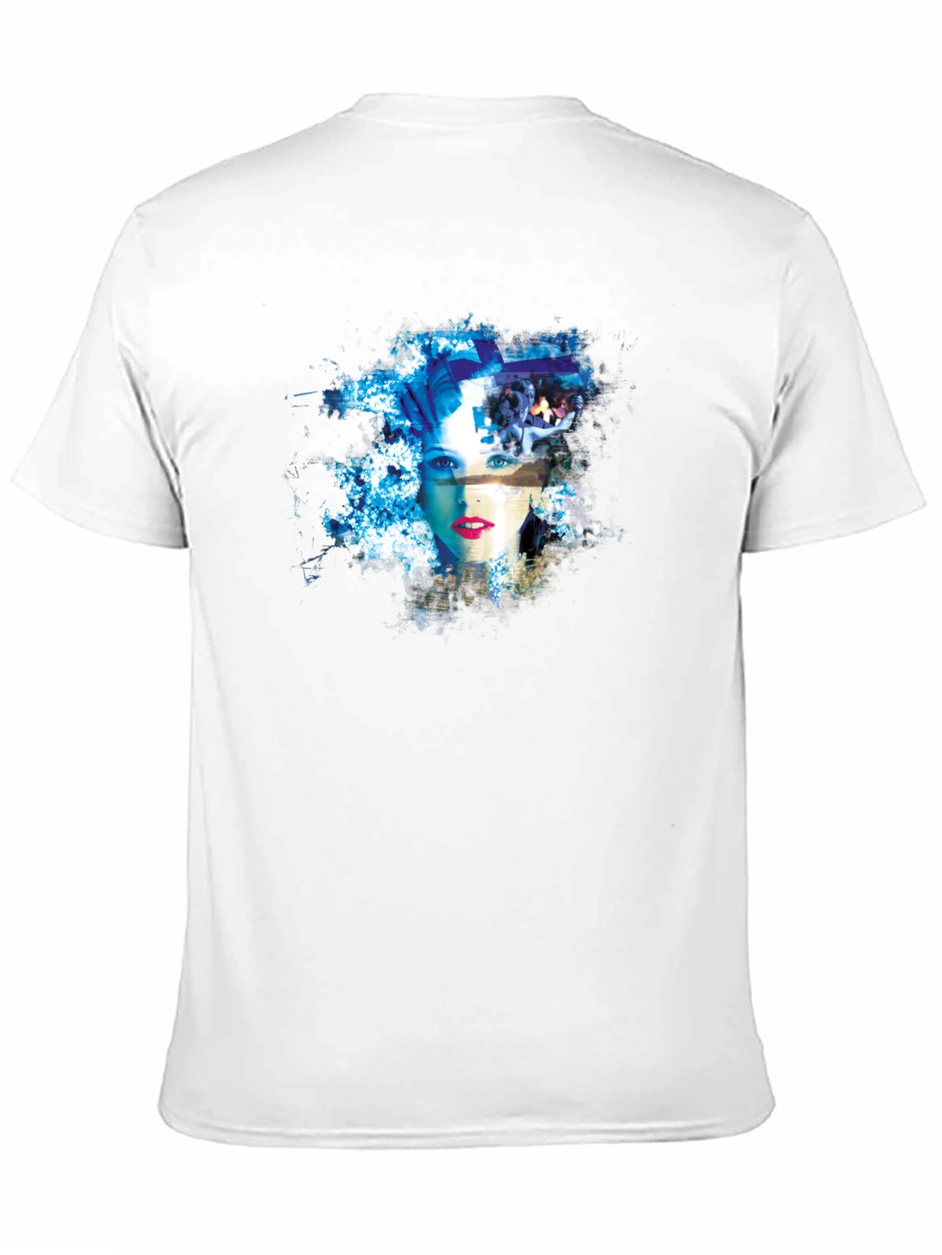 Abstract Womans Face Graphic Tee - Black Cotton Blend