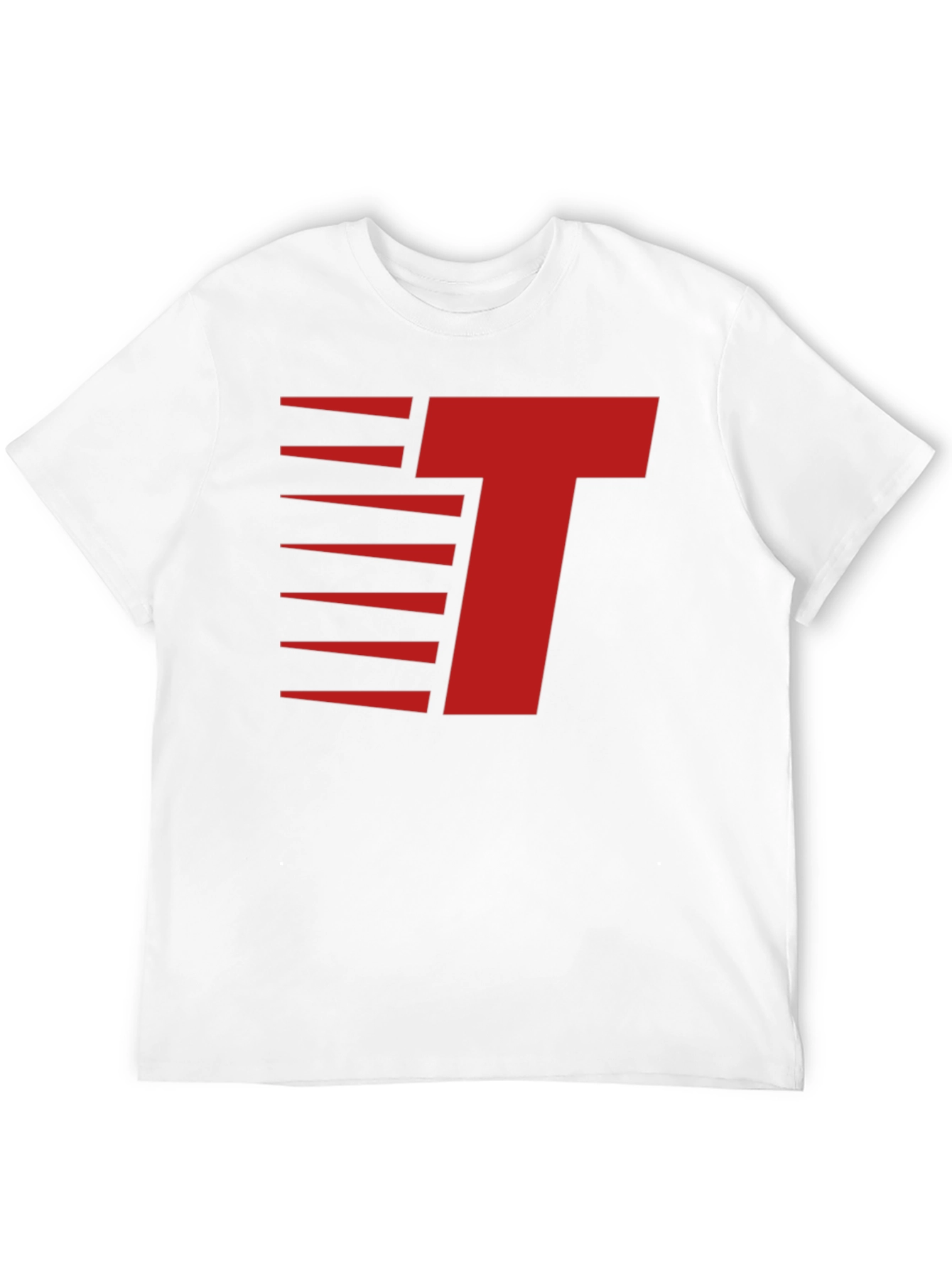 Modern Letter T Graphic Tee - Red on Black