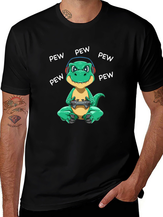 Gamer Dinosaur Graphic T-Shirt
