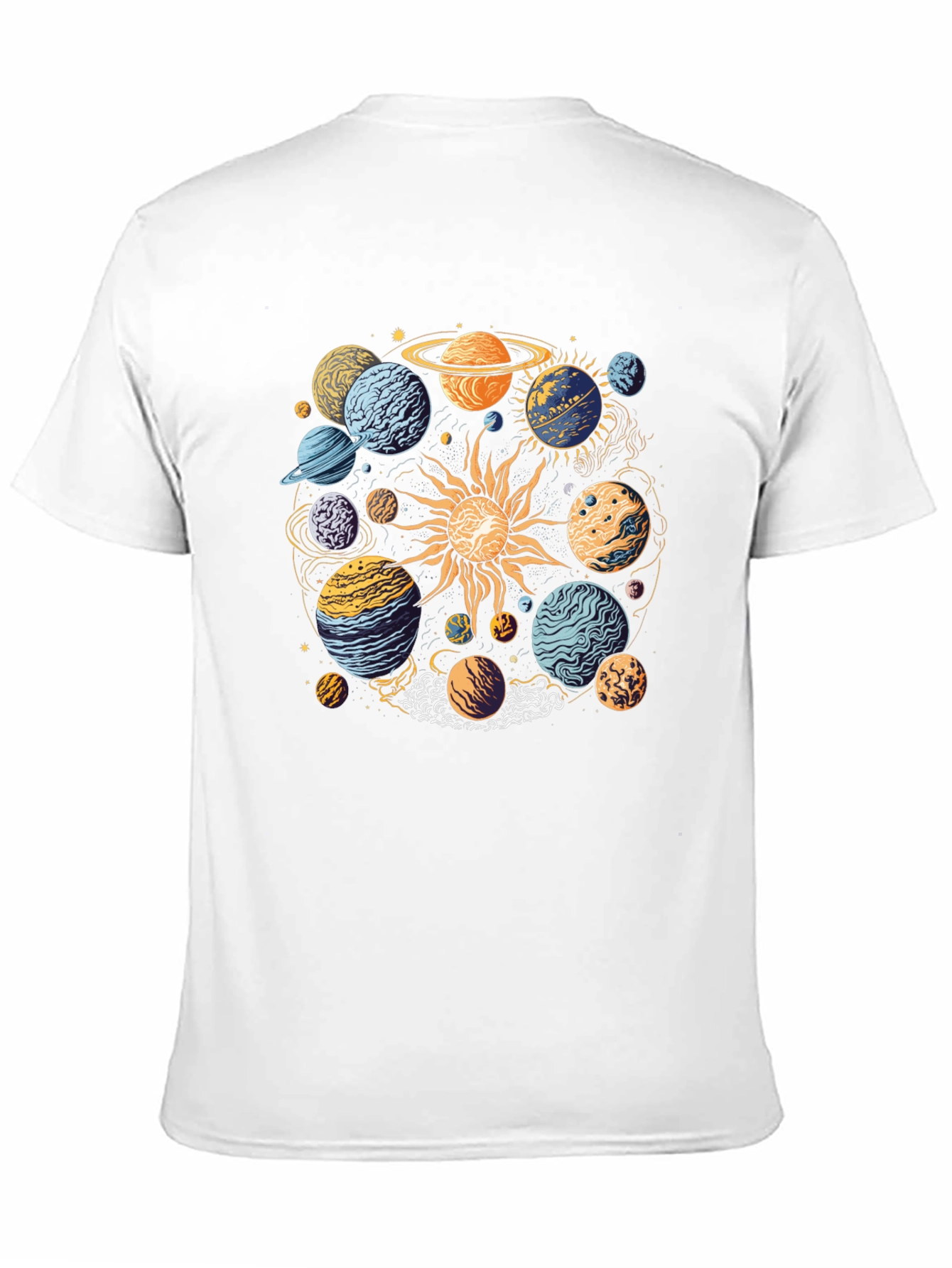 Planetary System Graphic T-Shirt - Black Cotton Tee