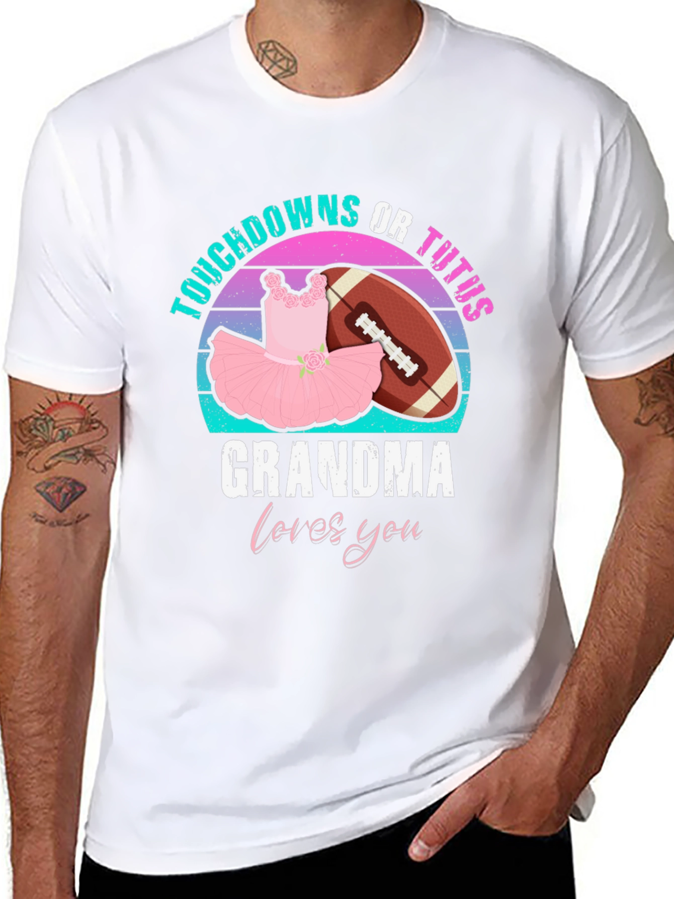 Touchdowns or Tutus Grandma T-Shirt