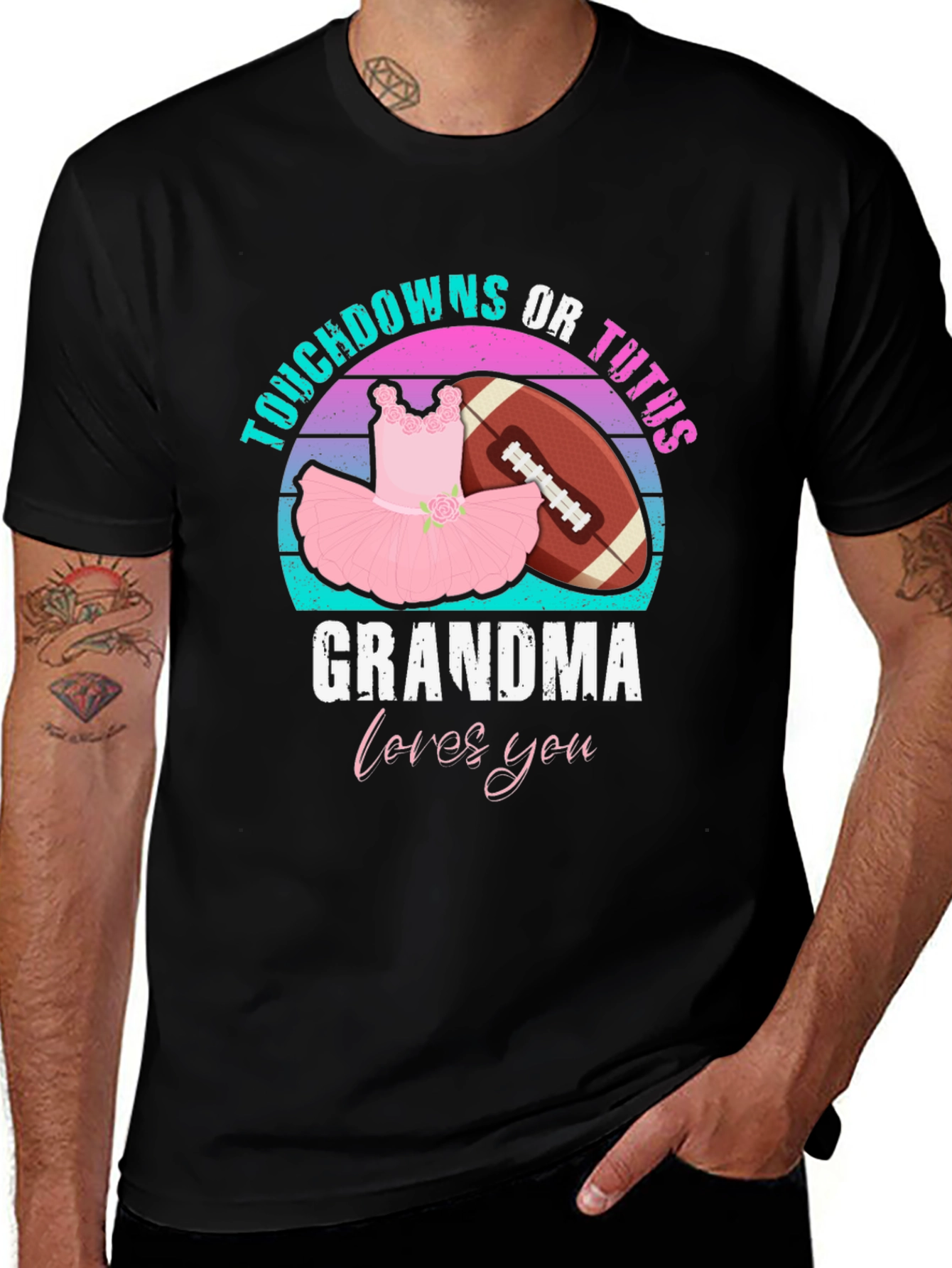 Touchdowns or Tutus Grandma T-Shirt