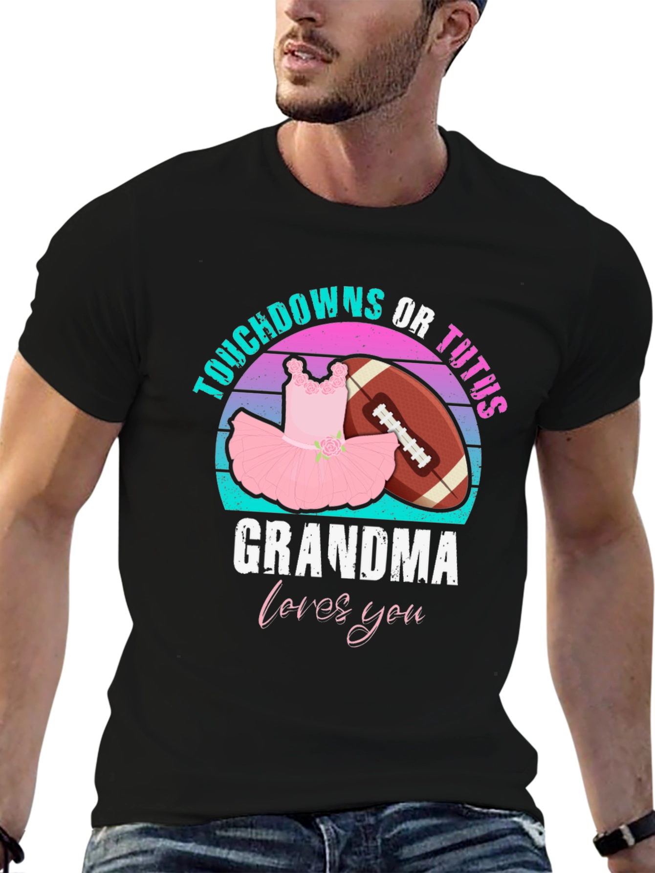 Touchdowns or Tutus Grandma T-Shirt