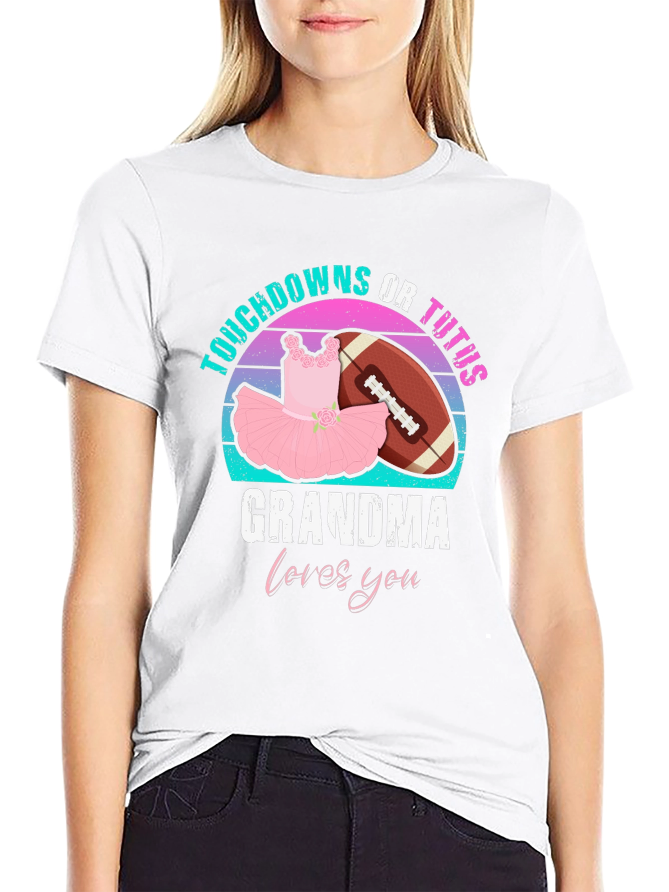 Touchdowns or Tutus Grandma T-Shirt