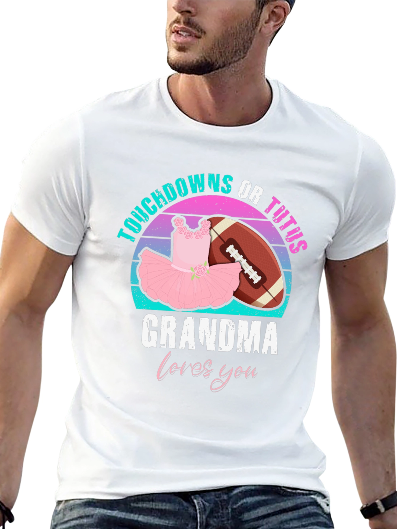Touchdowns or Tutus Grandma T-Shirt