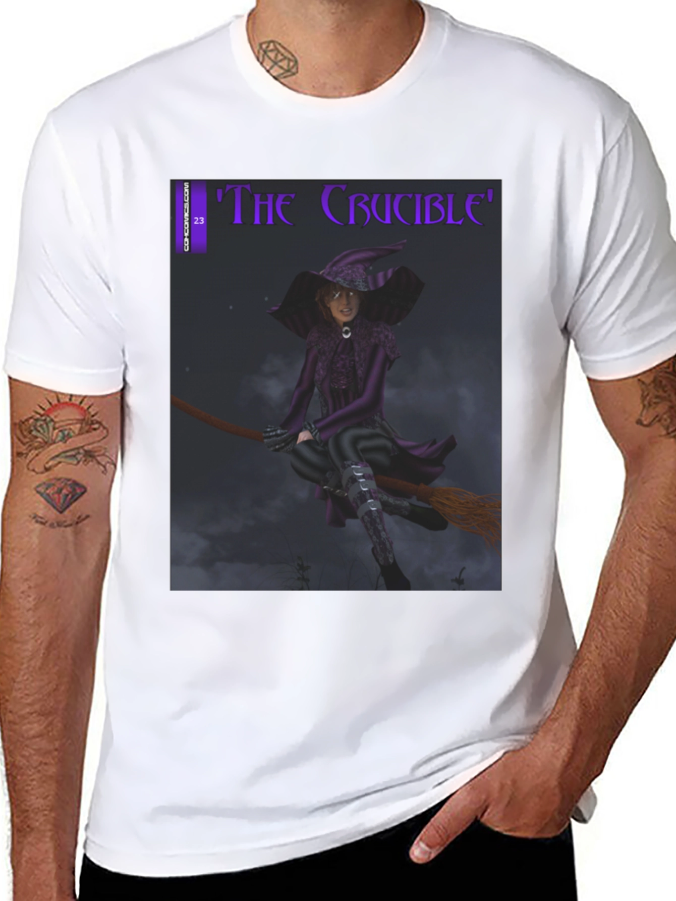 The Crucible Witch T-Shirt - Dark Comic Design