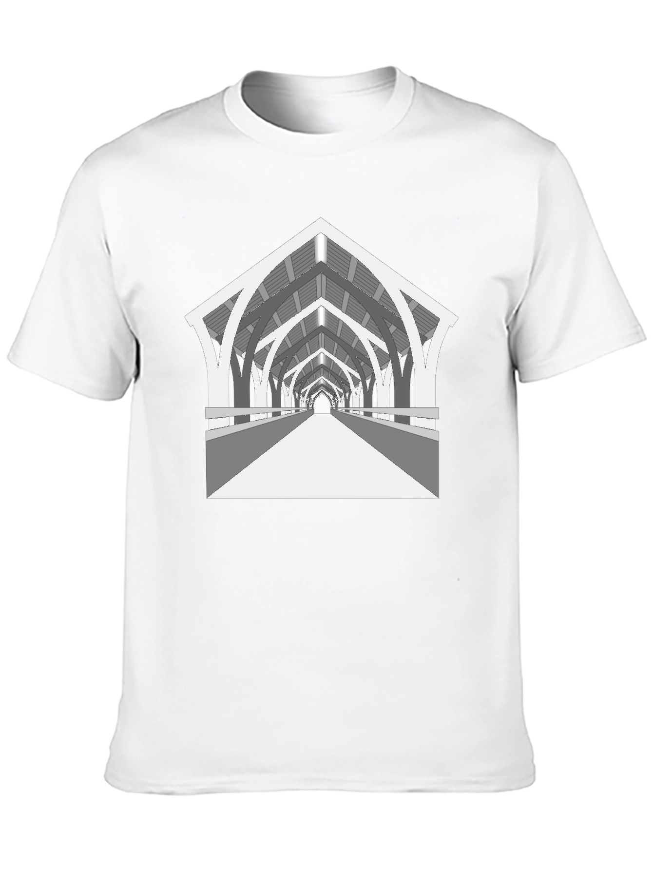 Arched Bridge Graphic Tee - Black Cotton Blend