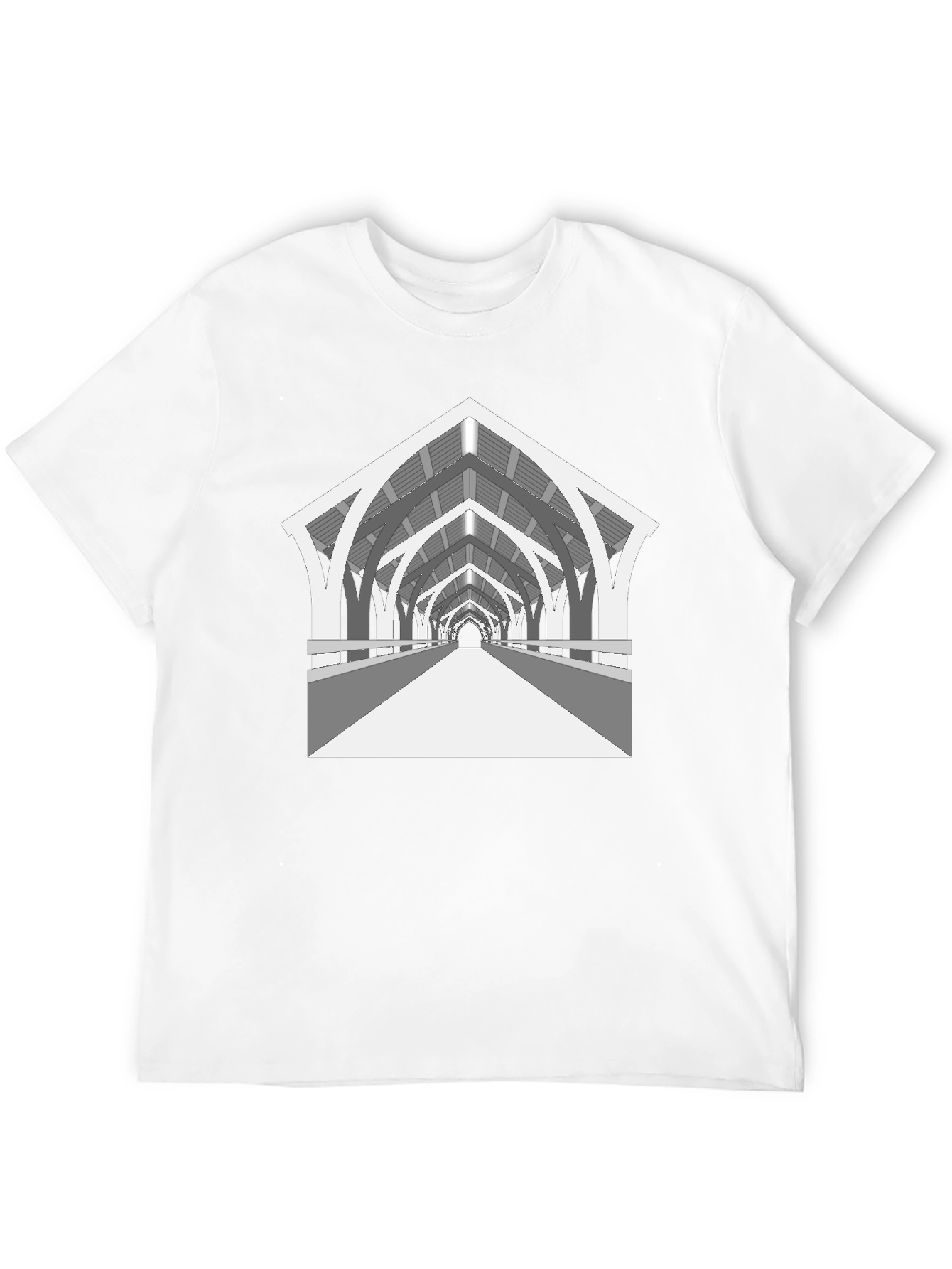 Arched Bridge Graphic Tee - Black Cotton Blend