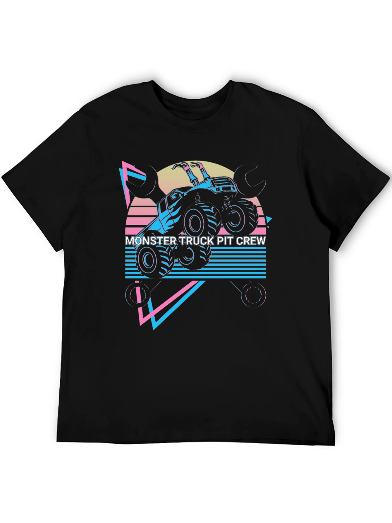 Monster Truck Pit Crew Graphic Tee - Black