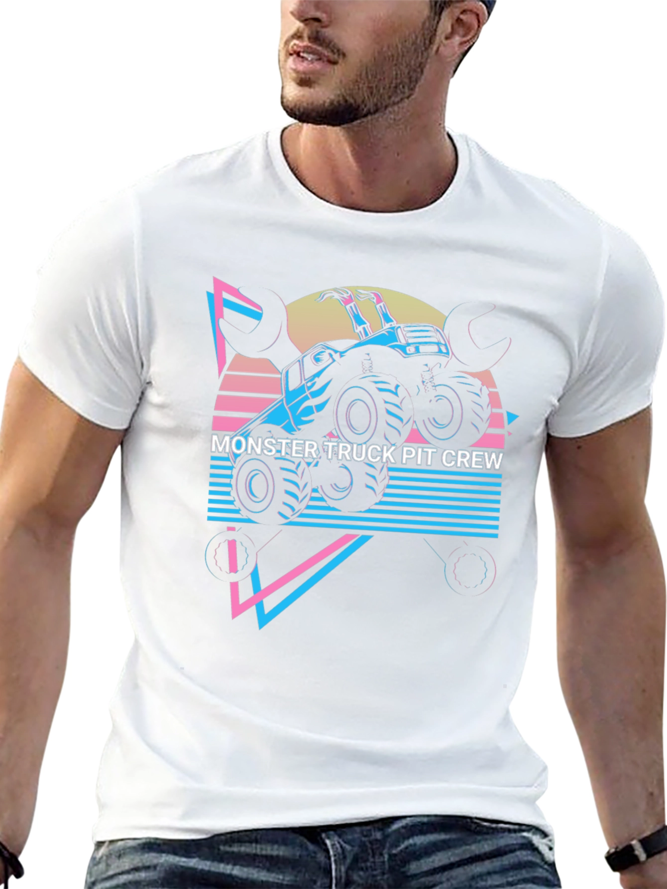 Monster Truck Pit Crew Graphic Tee - Black