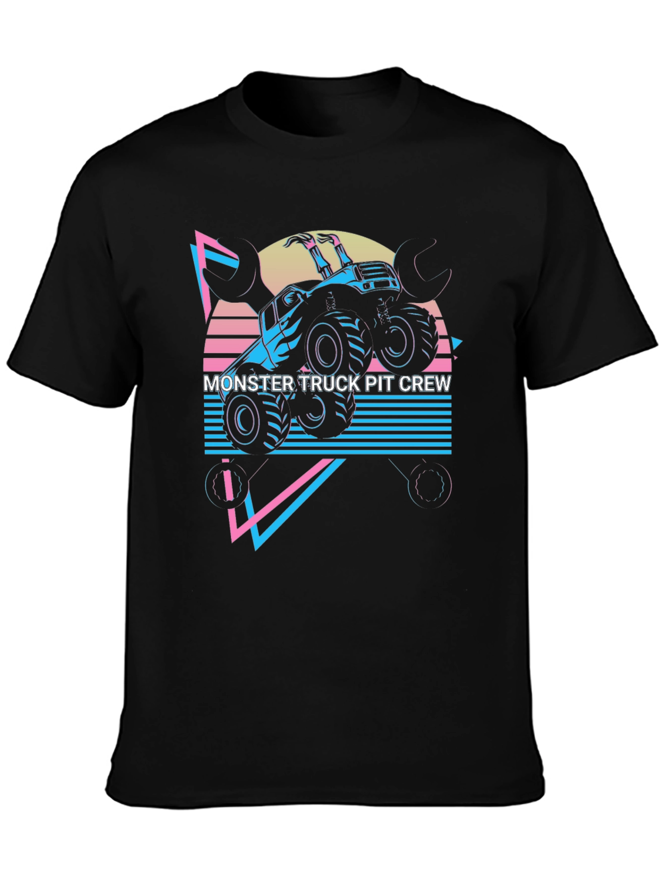 Monster Truck Pit Crew Graphic Tee - Black