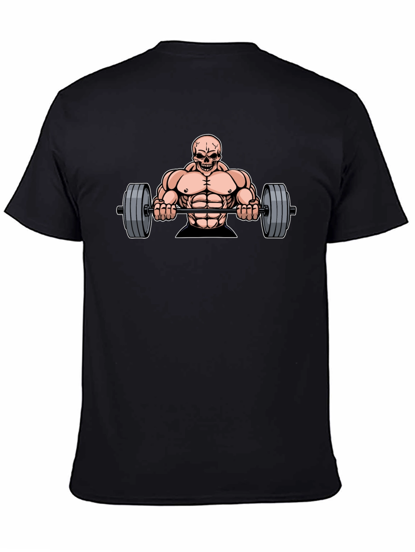 Skull Bodybuilder Graphic Tee - Black