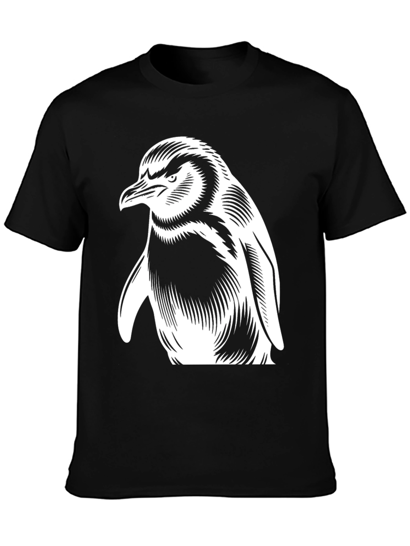 Penguin Graphic Tee - Cool Black Cotton T-Shirt