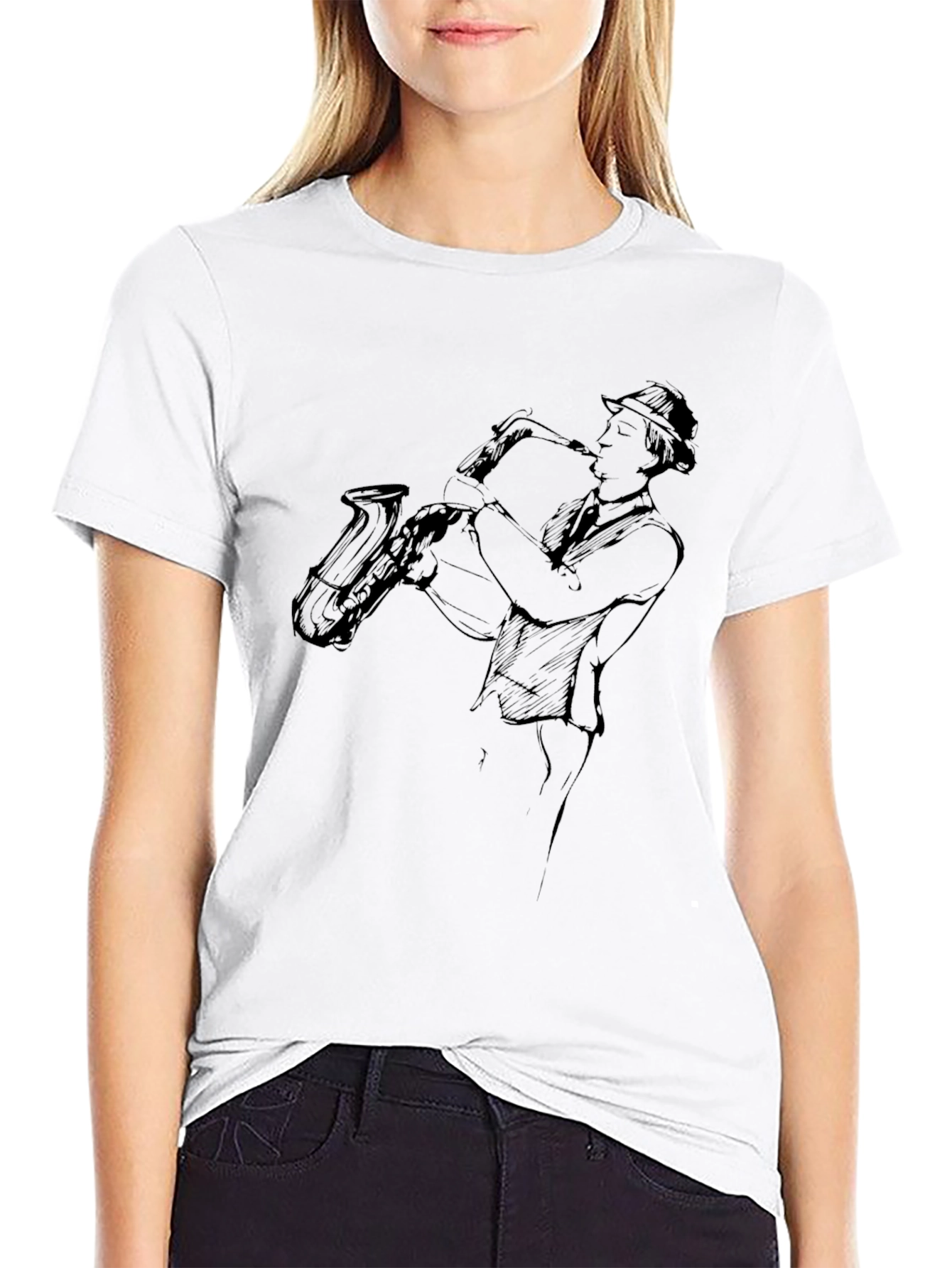 Cool Jazz Saxophone Black T-Shirt