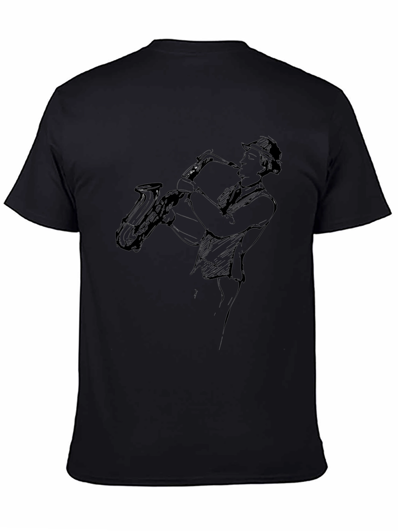 Cool Jazz Saxophone Black T-Shirt