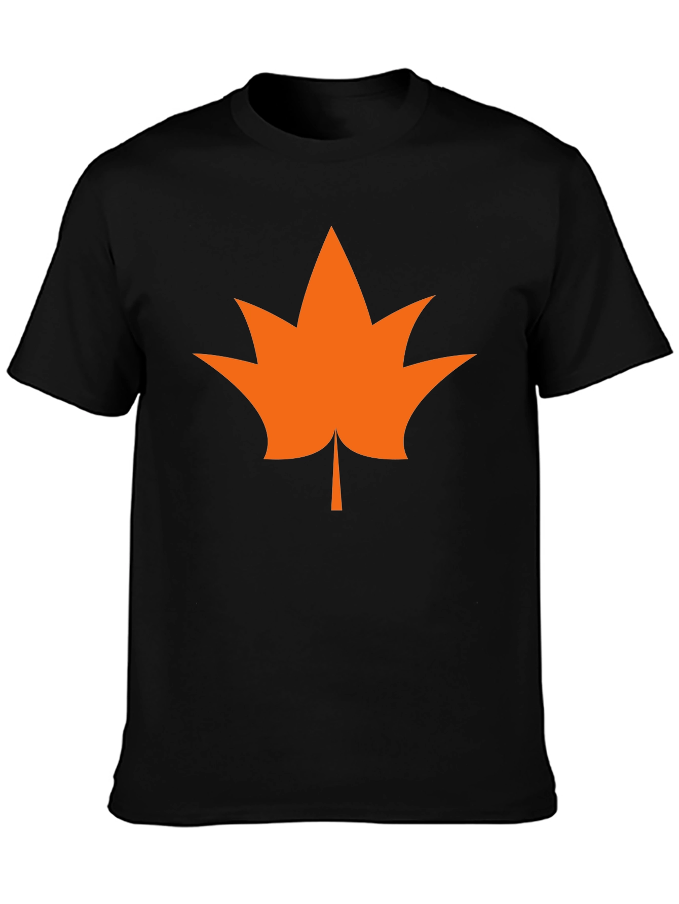 Leaf Graphic Tee - Casual Style Black T-Shirt