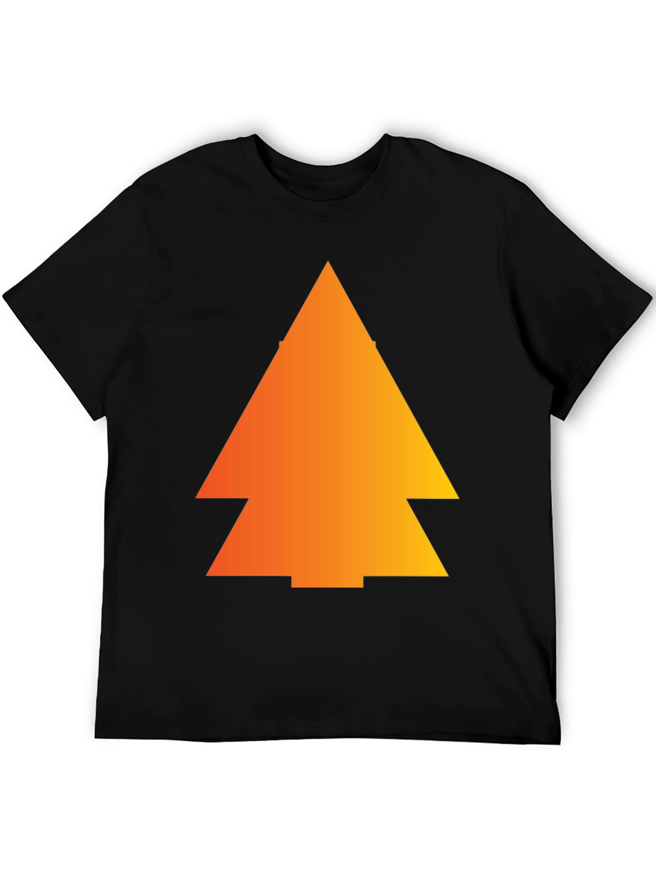 Gradient Pine Tree Graphic Tee - Black