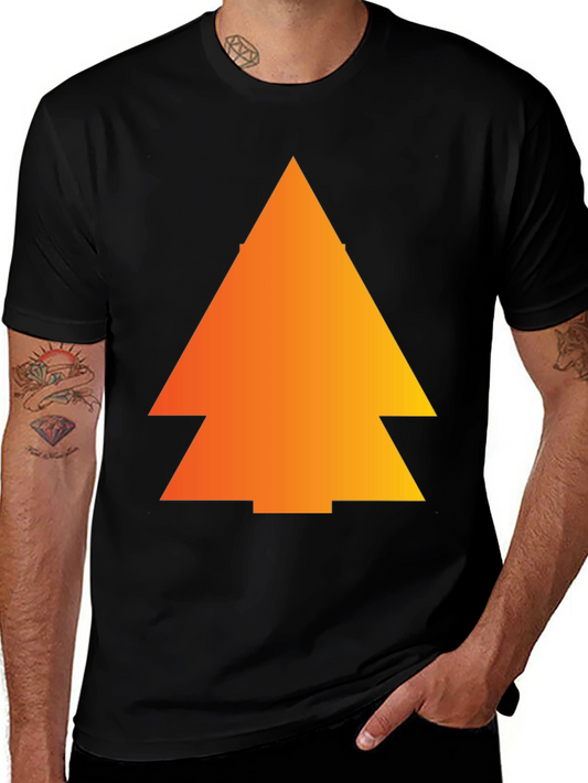 Gradient Pine Tree Graphic Tee - Black