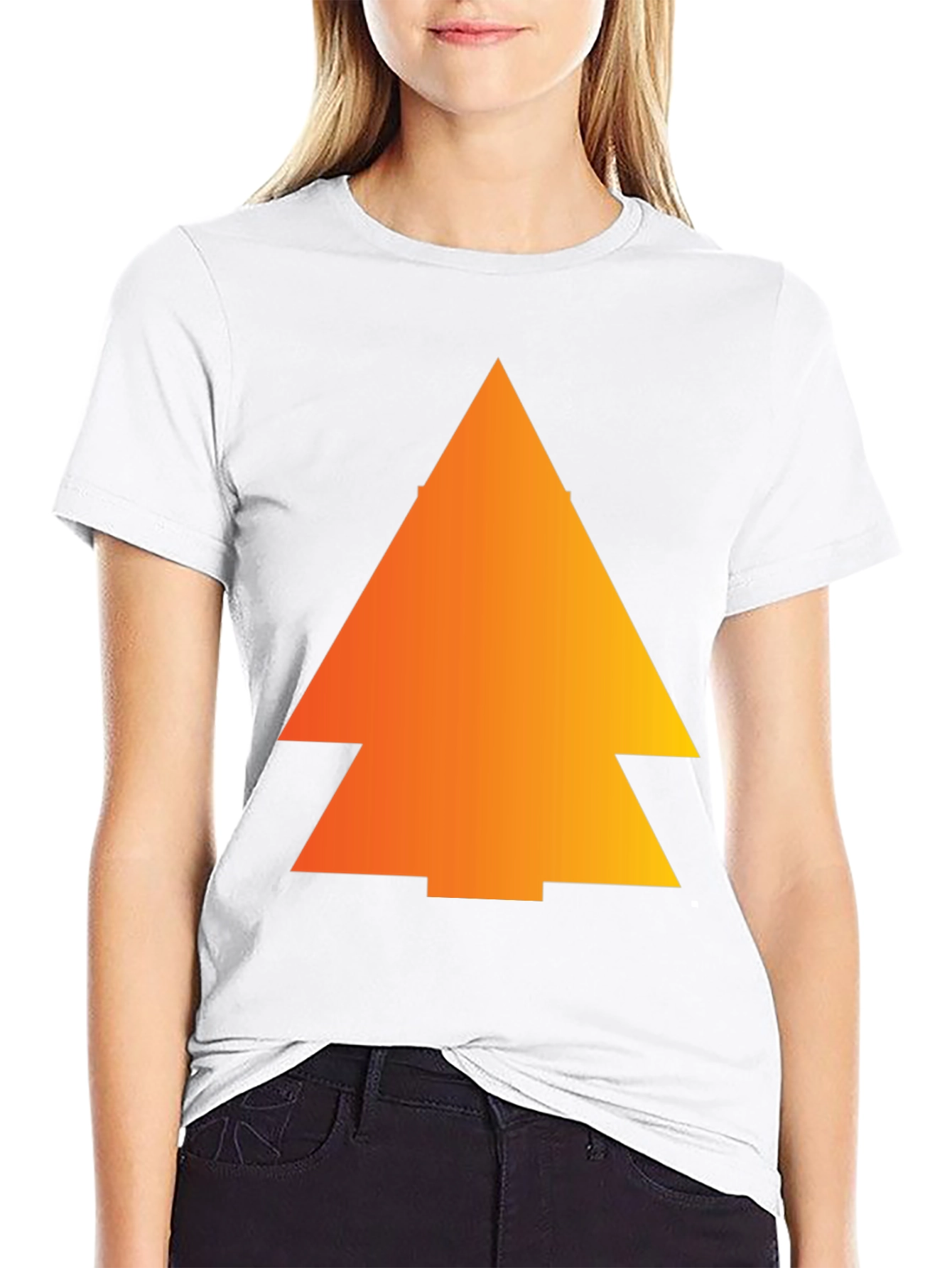 Gradient Pine Tree Graphic Tee - Black